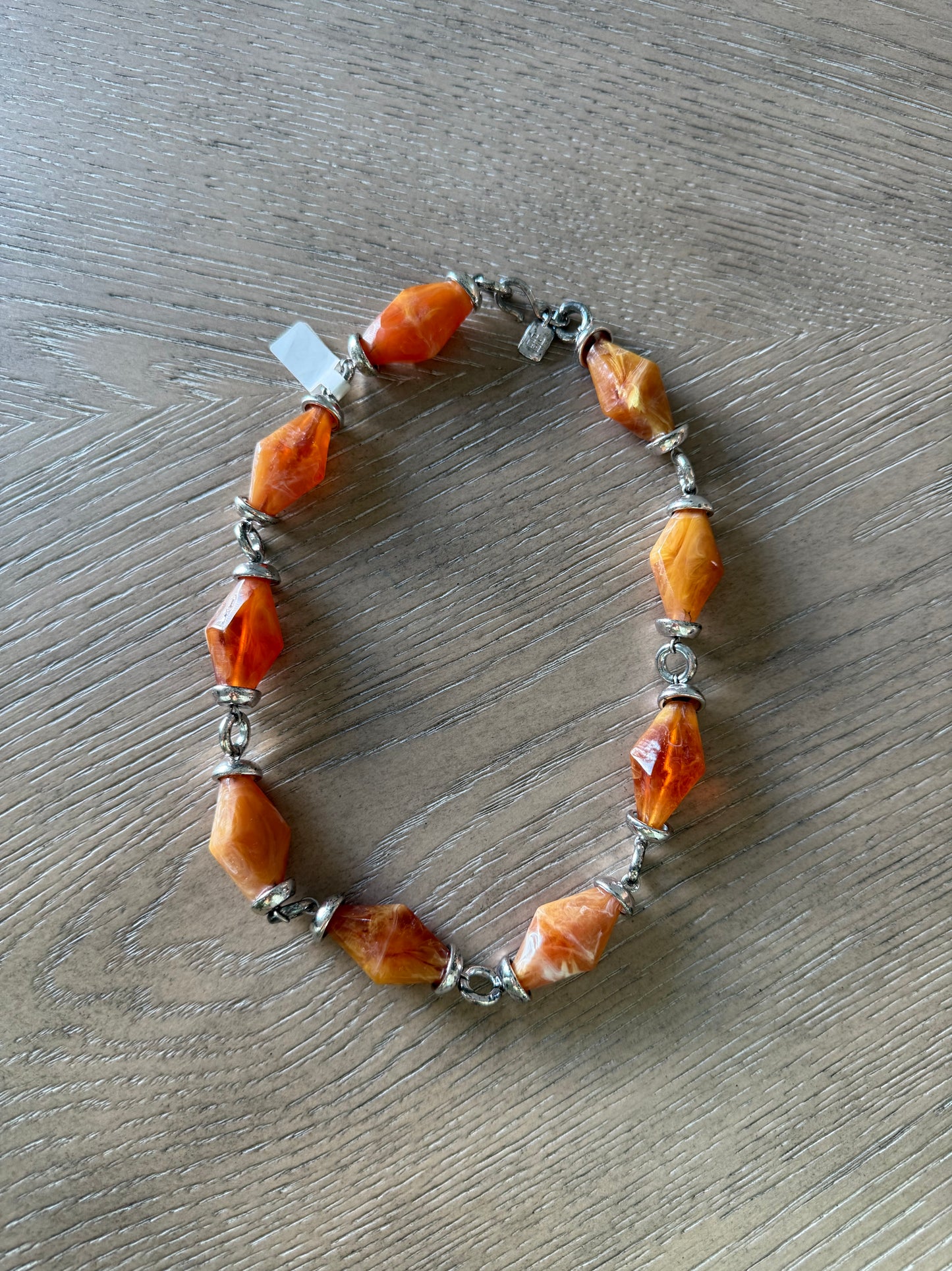 Givenchy Orange Pink Beaded Necklace