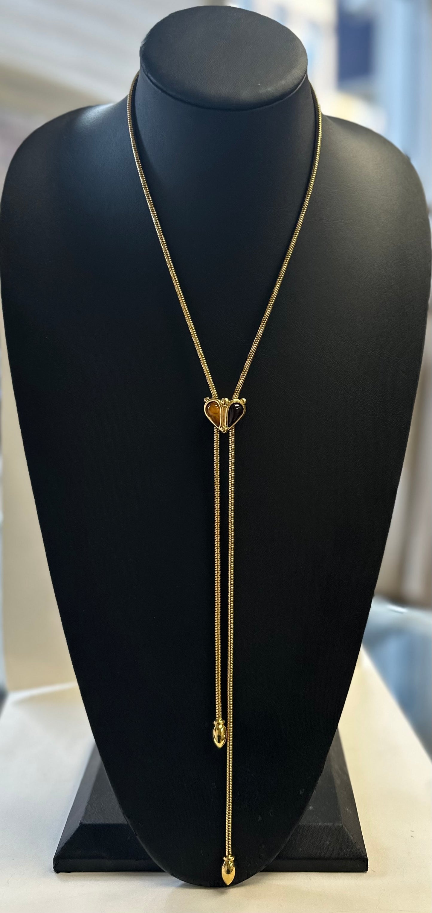 Vintage Amber Lariat Necklace