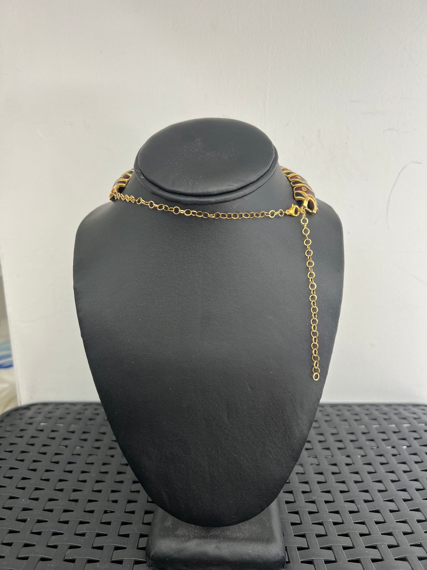 Brown And Black Enamel Choker