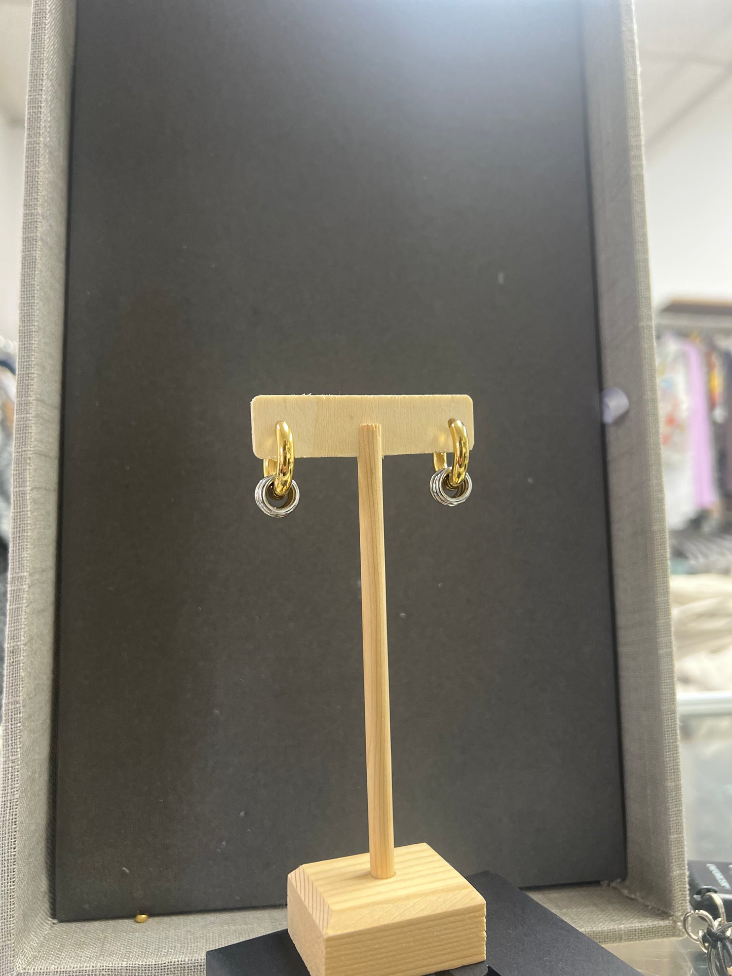 Two Tone Loop Earrings