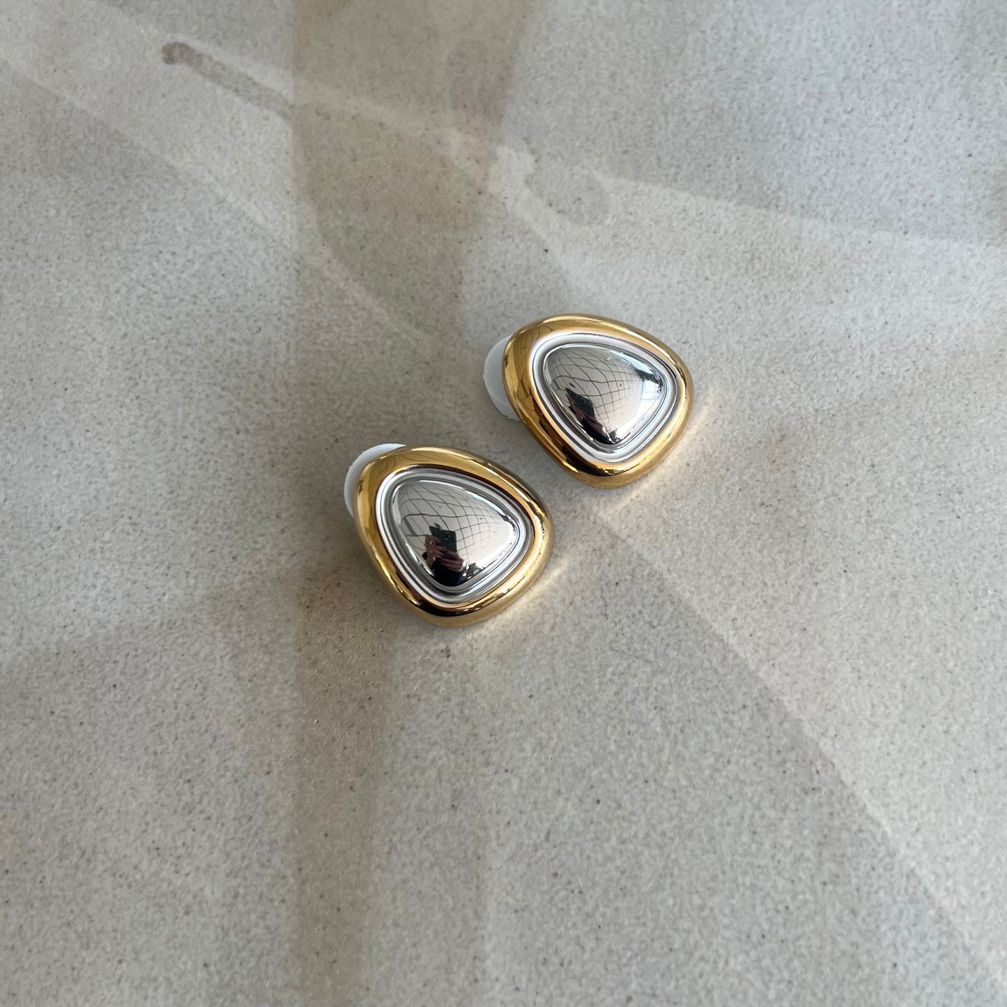 Two Tone Triangle Earring