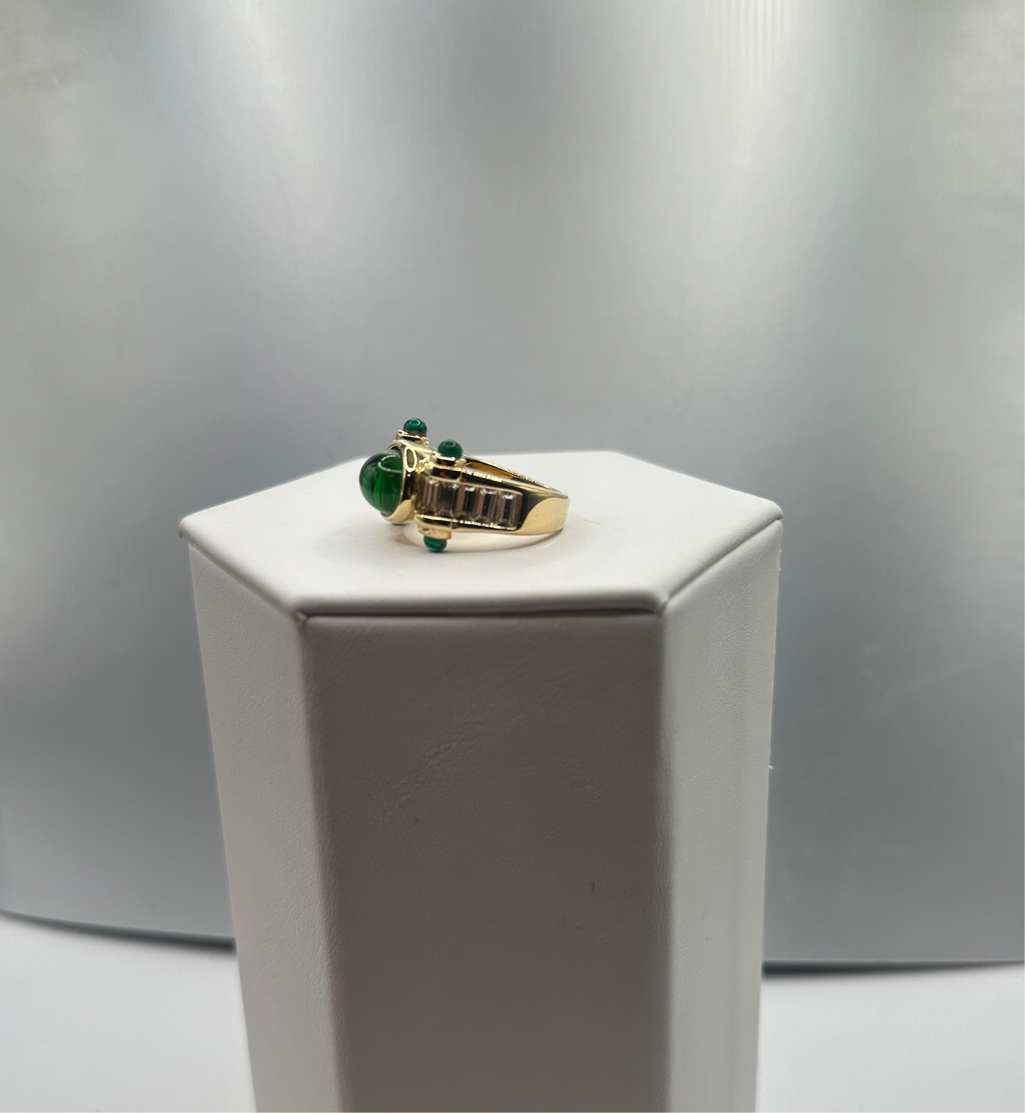 Emerald and Crystal Cocktail Ring
