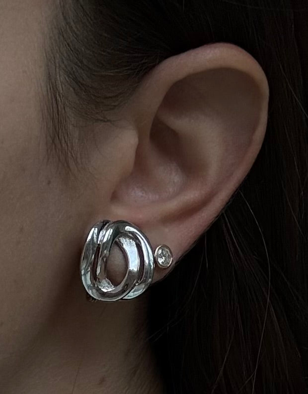 Vintage Monet Silver Earrings