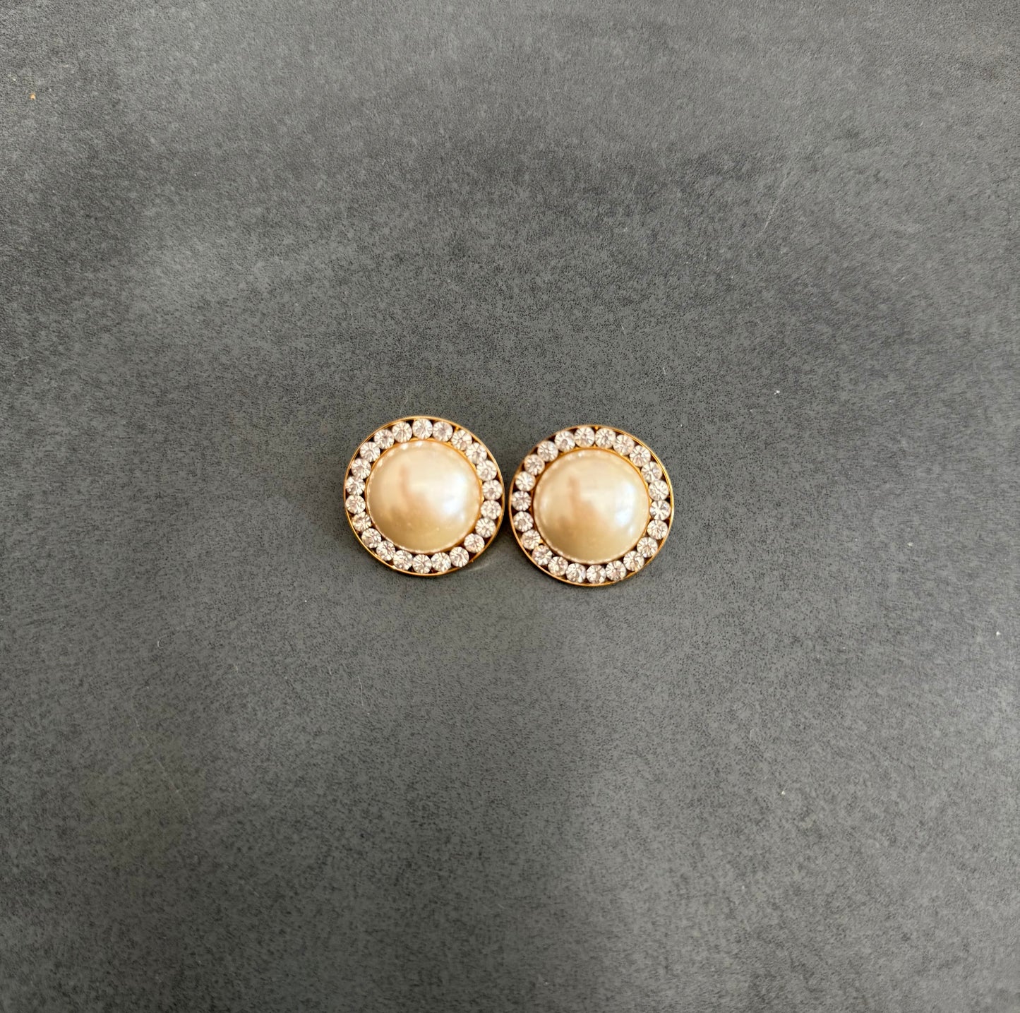 Pearl And Rhinestone Earrings