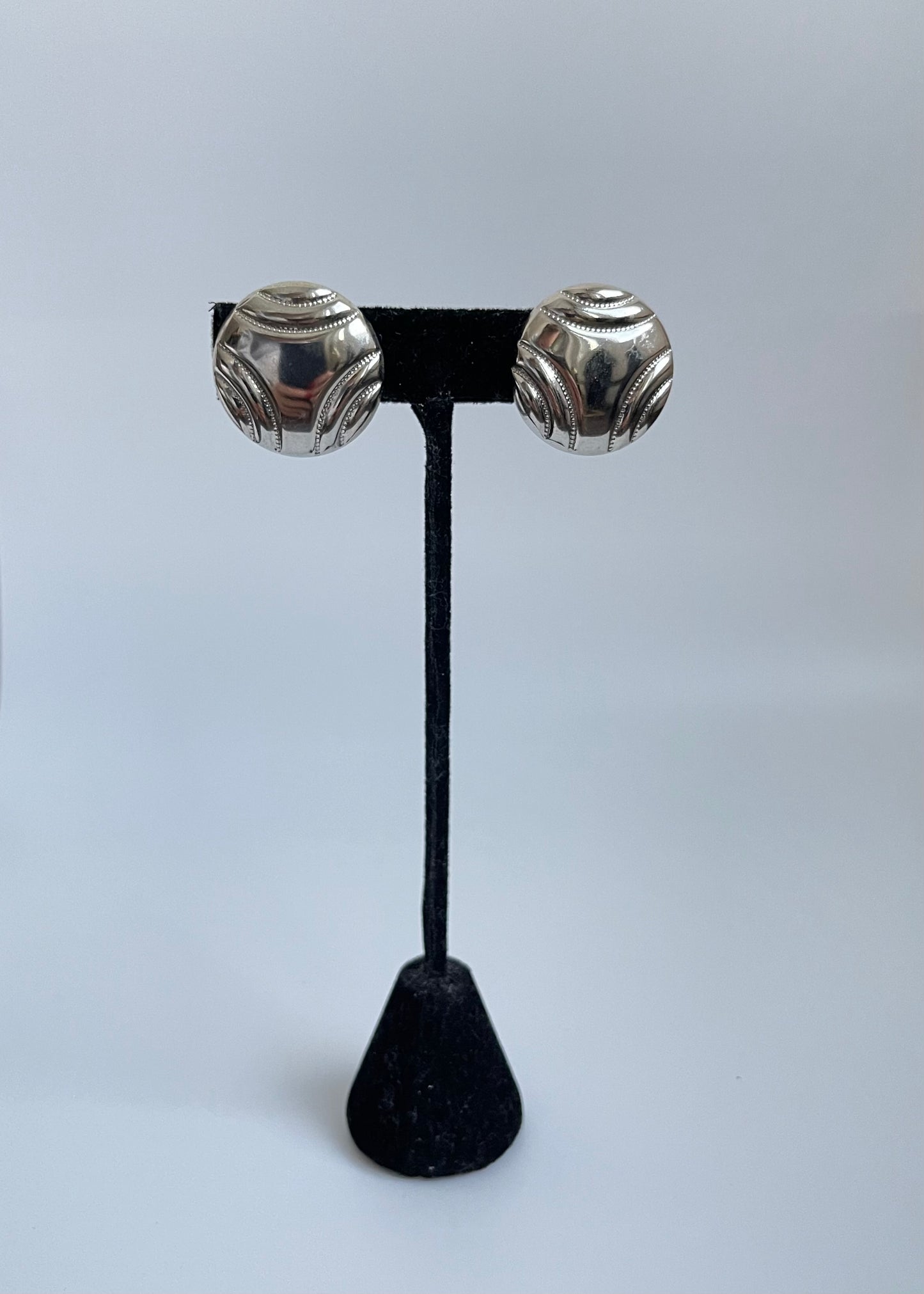 Round Silver Earrings