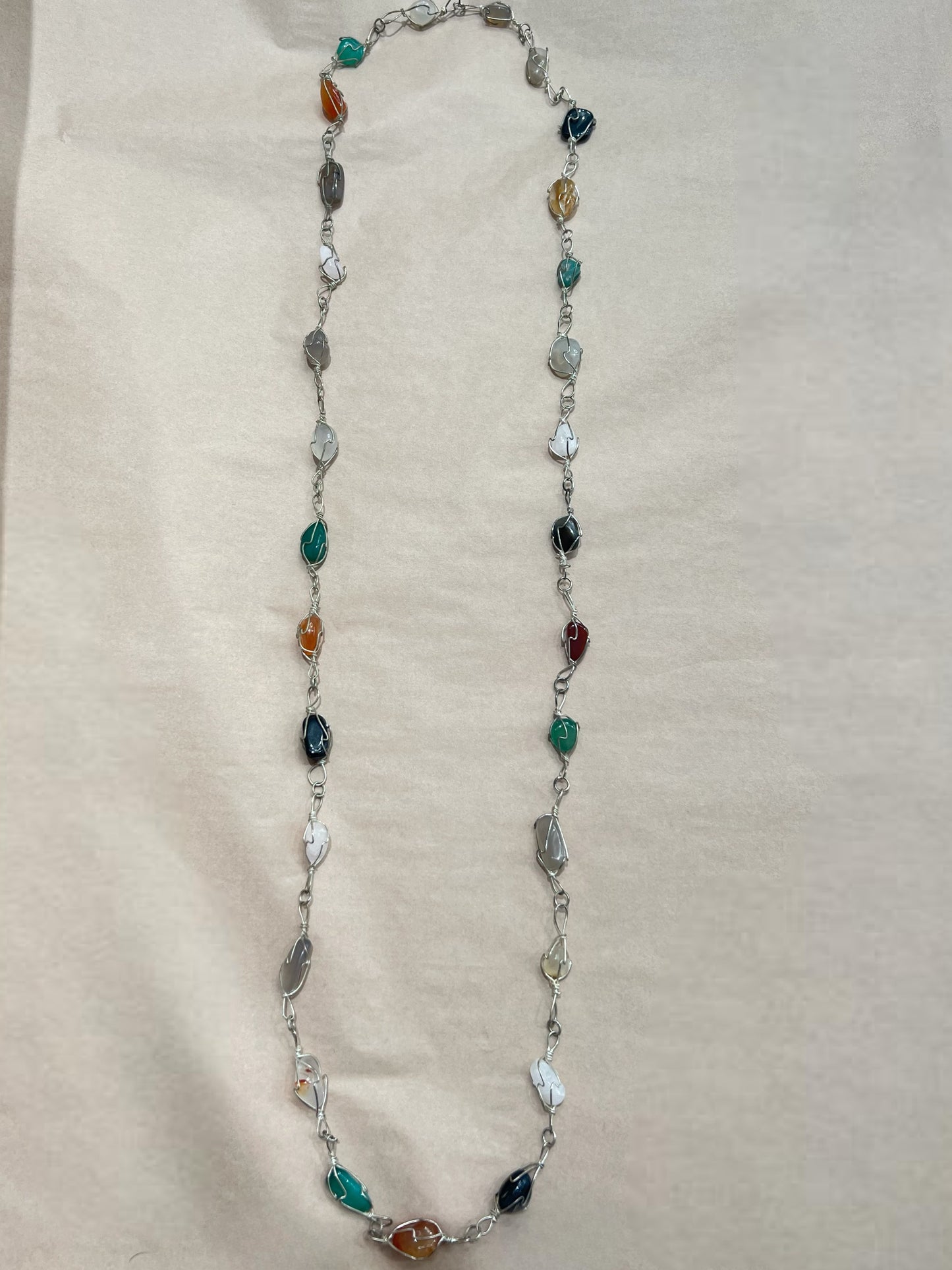 Beaded Colored Wire Necklace