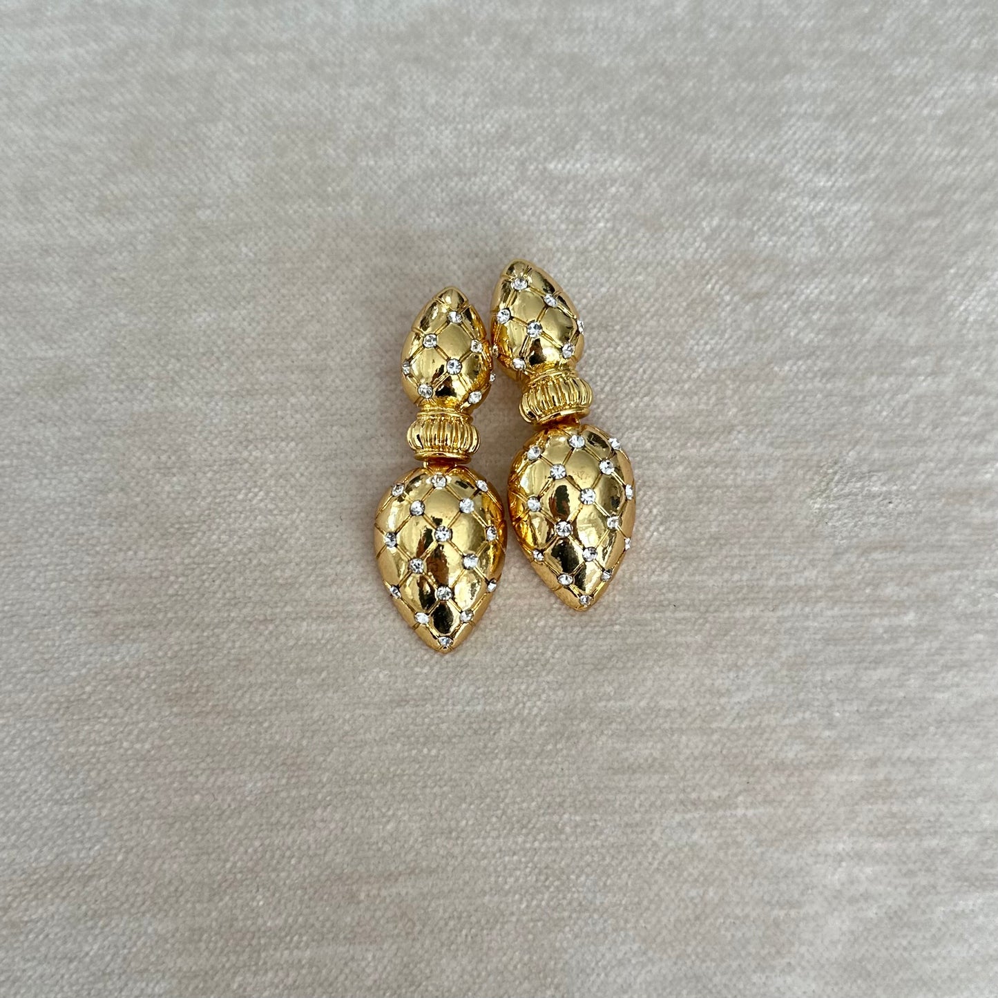 Gold and Crystal Statement Earring