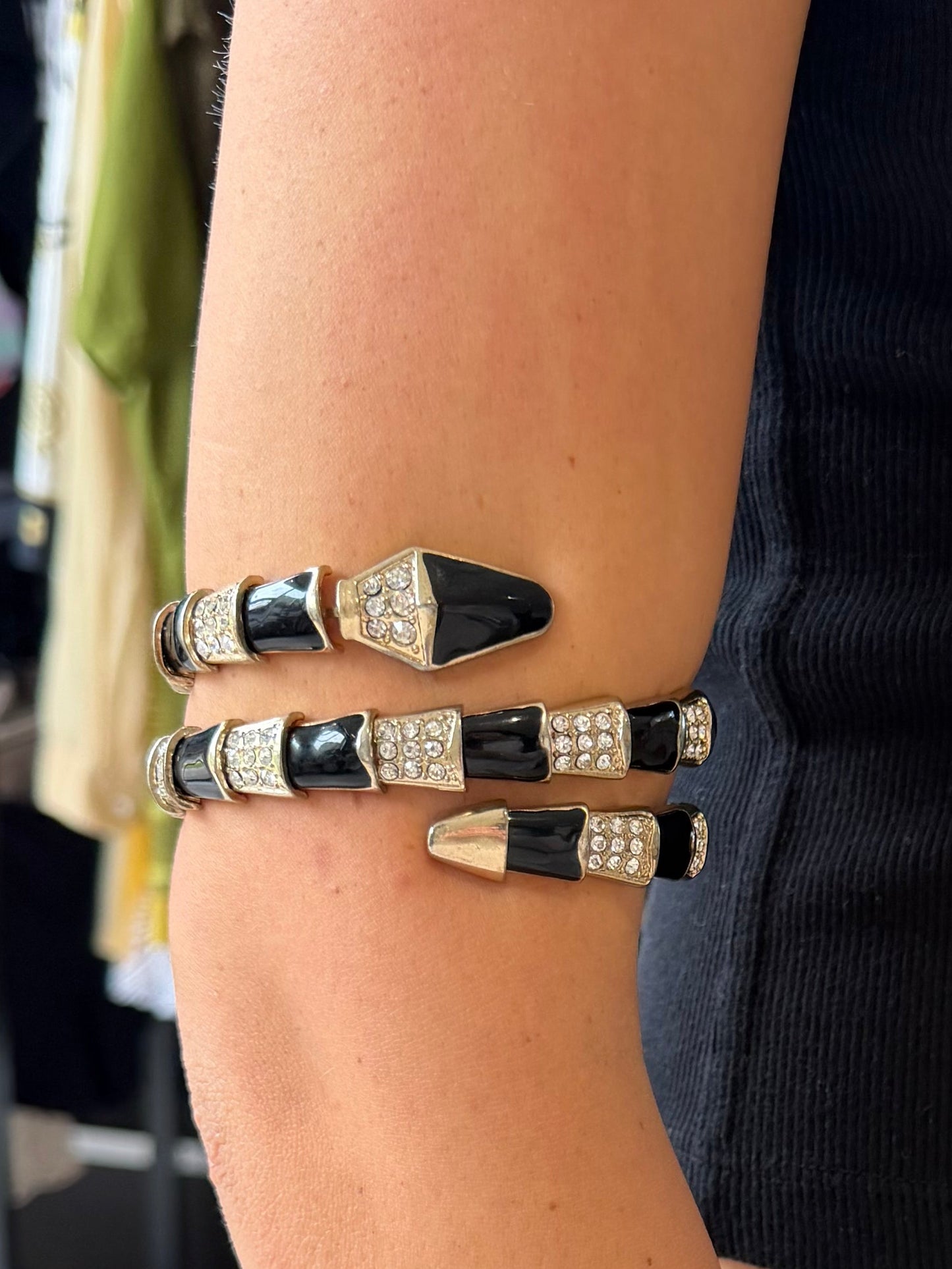 Vintage Black Emerald Wrap Bracelet