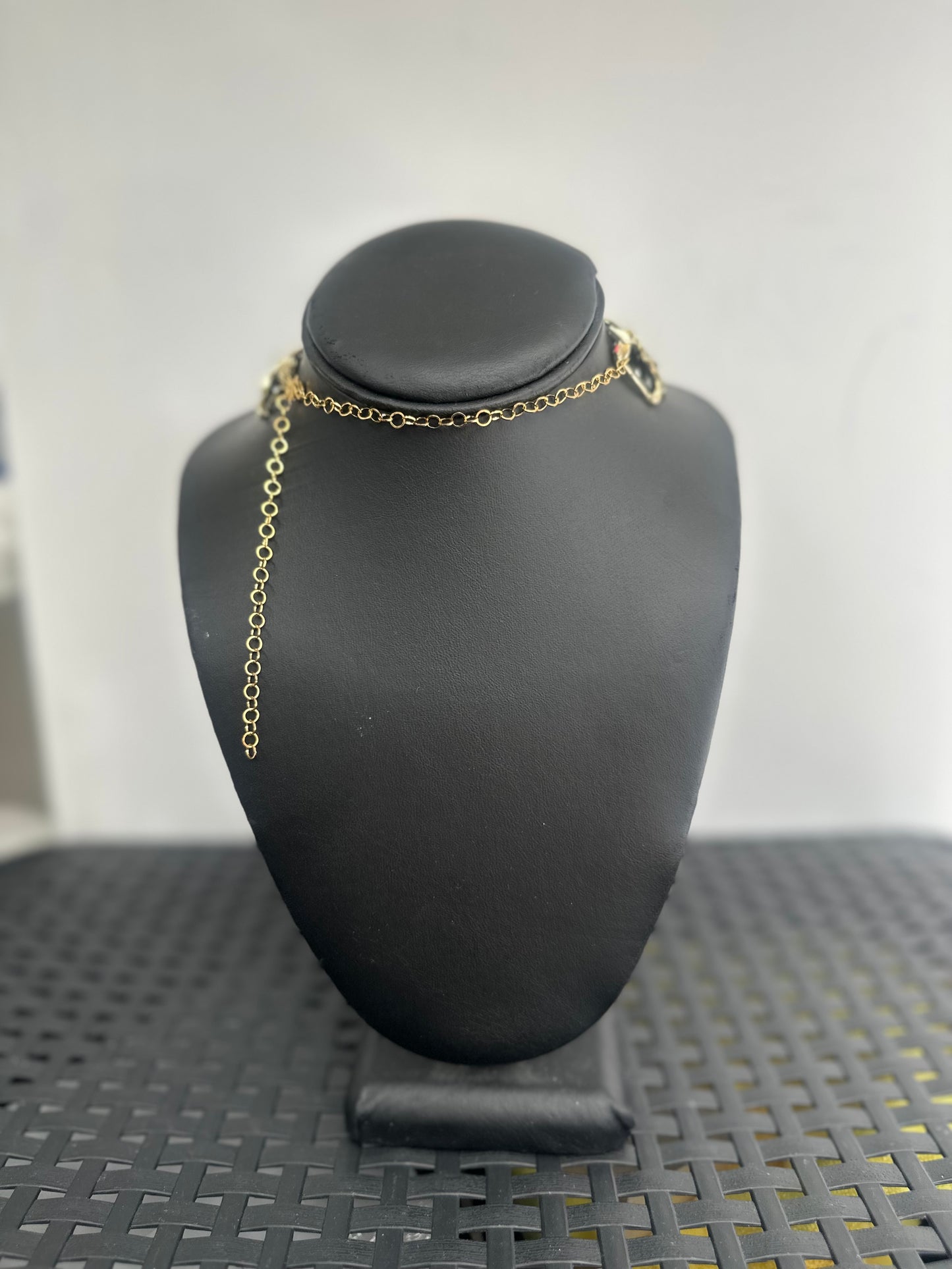 Gold Wide Link Chocker Necklace