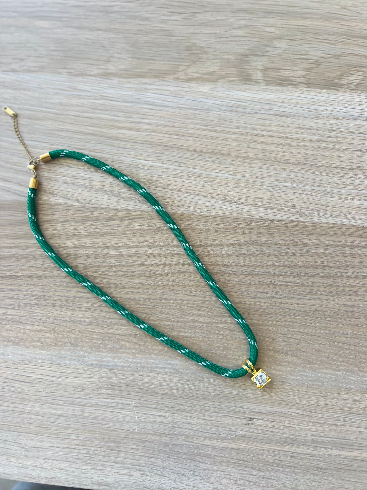 Green Rope CZ Necklace