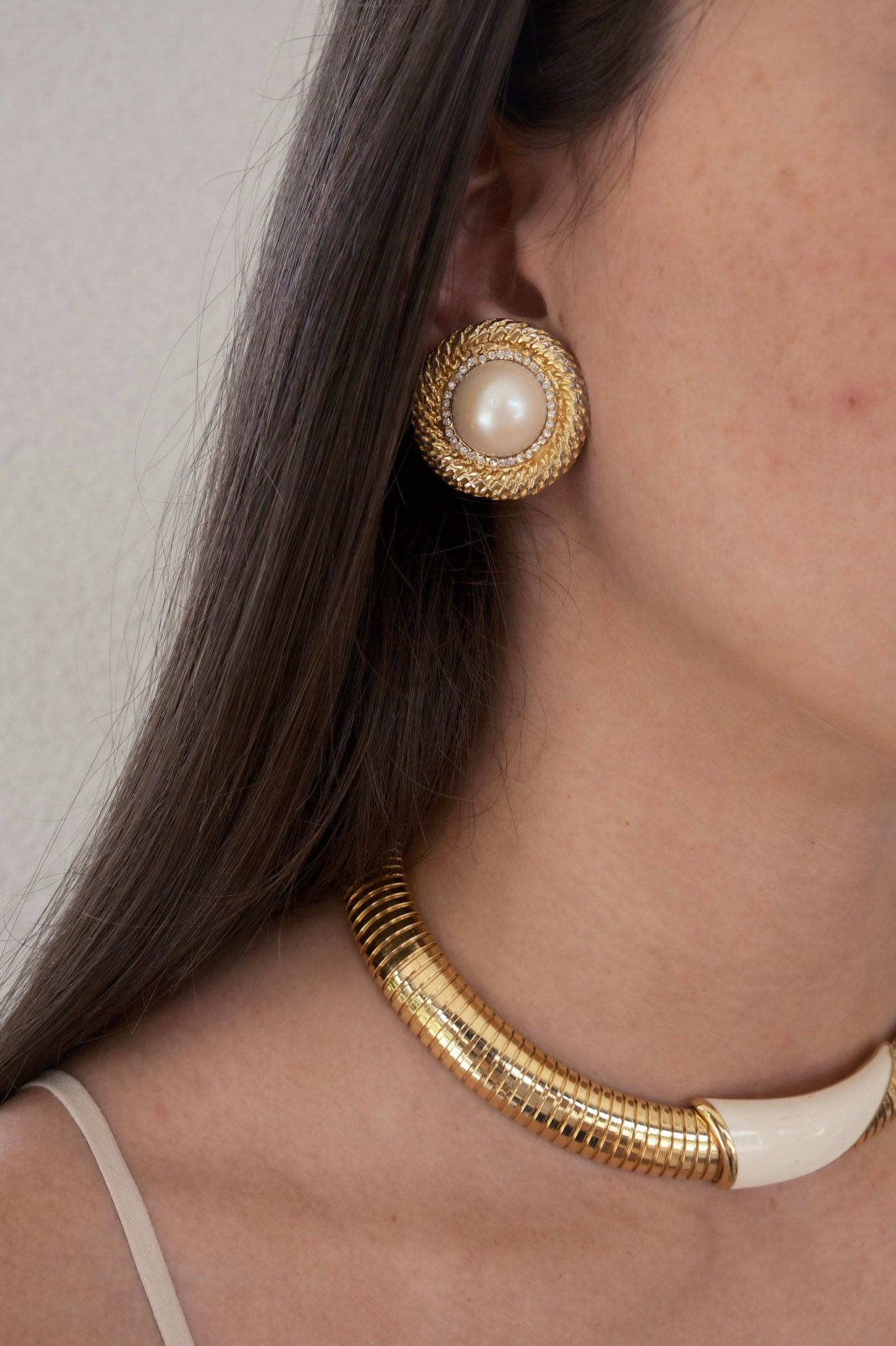 Gold & Faux Pearl Earrings