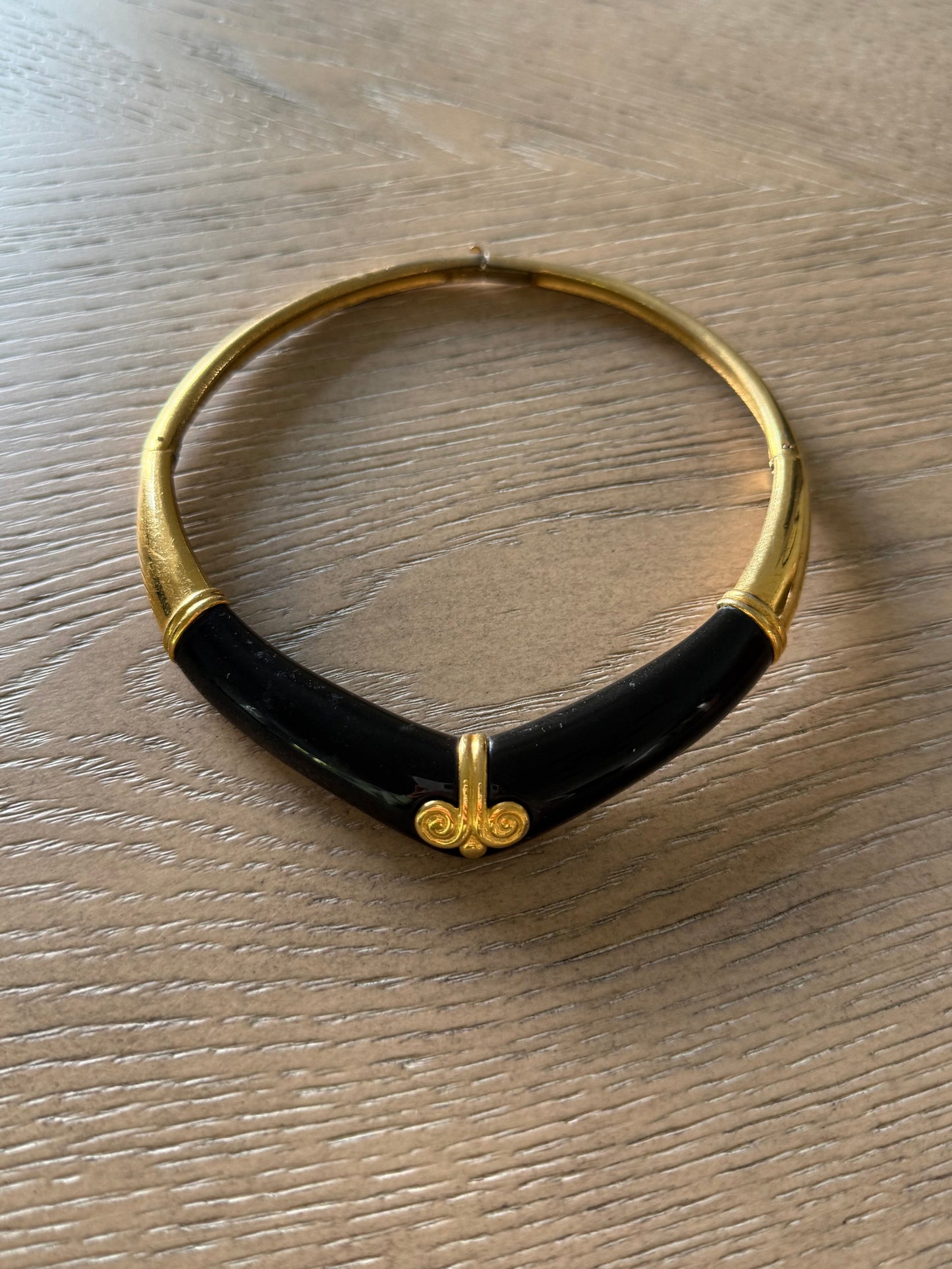 Givenchy Black and Gold Collar Necklace