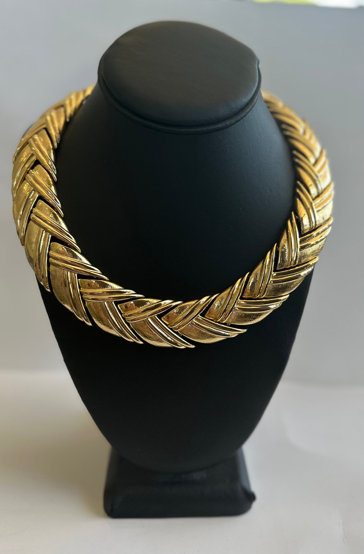 Vintage Givenchy Gold Chunky Braided Collar Necklace