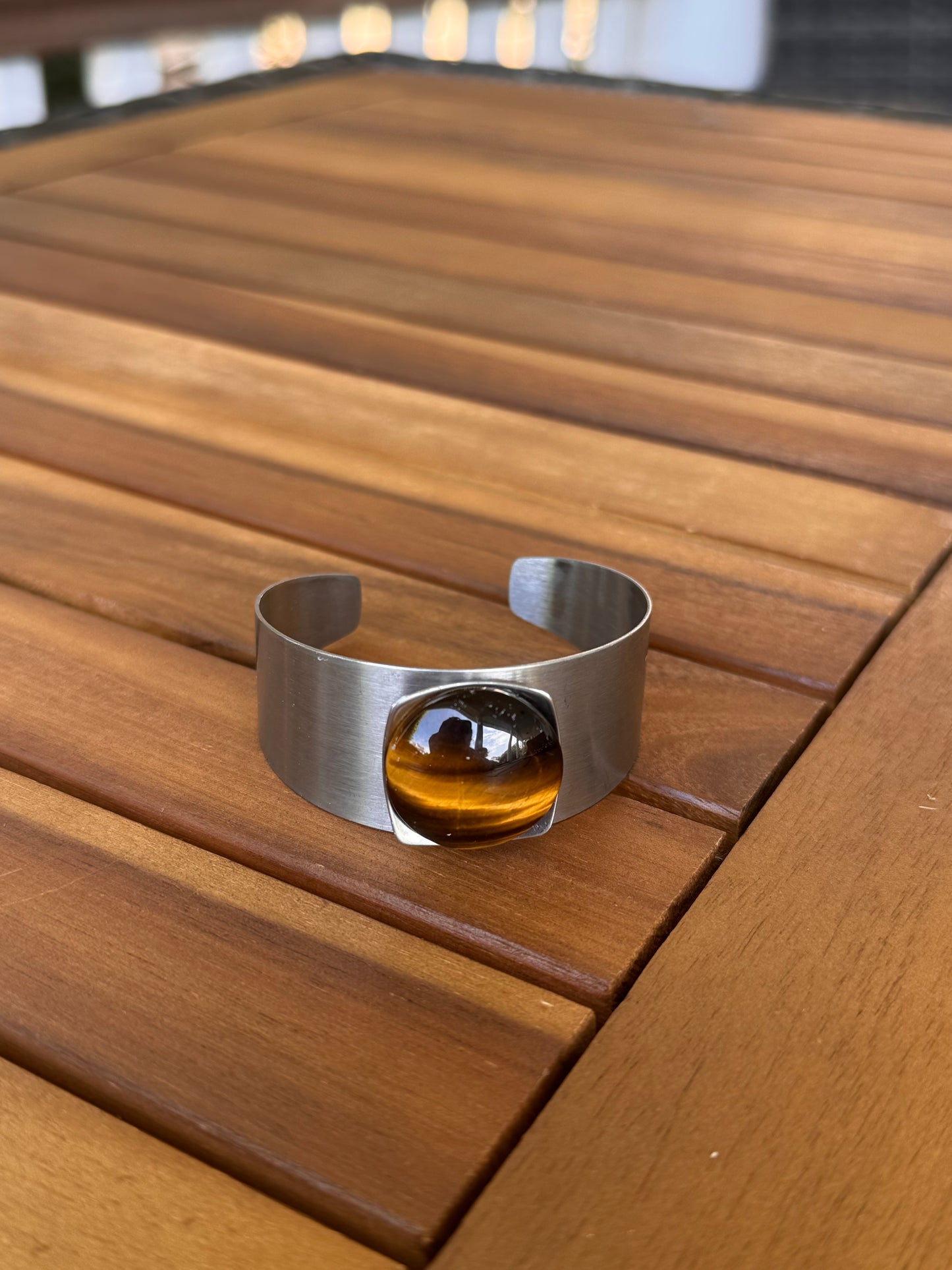 Vintage Tigers Eye Silver Cuff