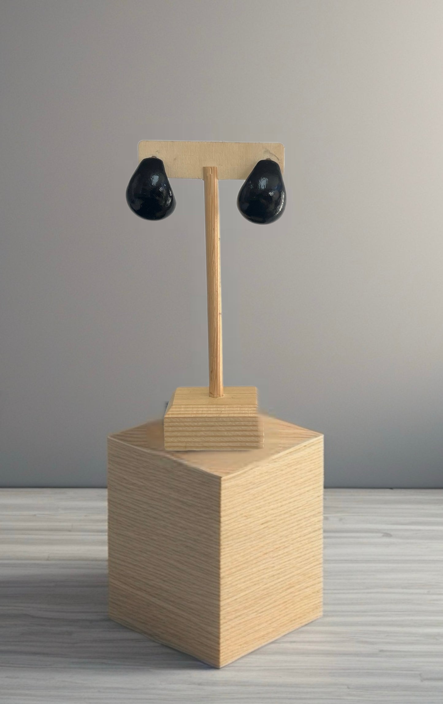 Black Tear Drop Earring