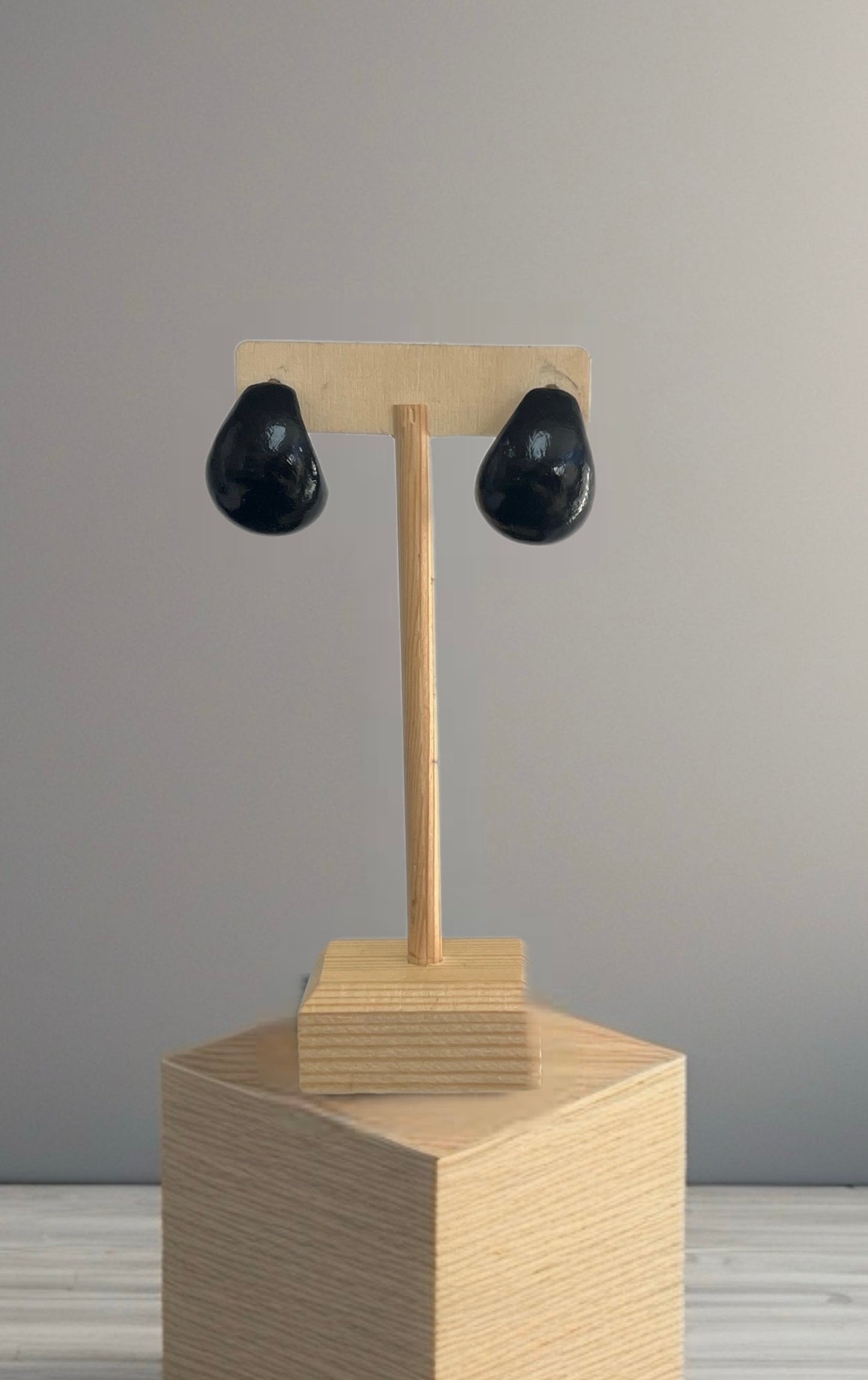 Black Tear Drop Earring