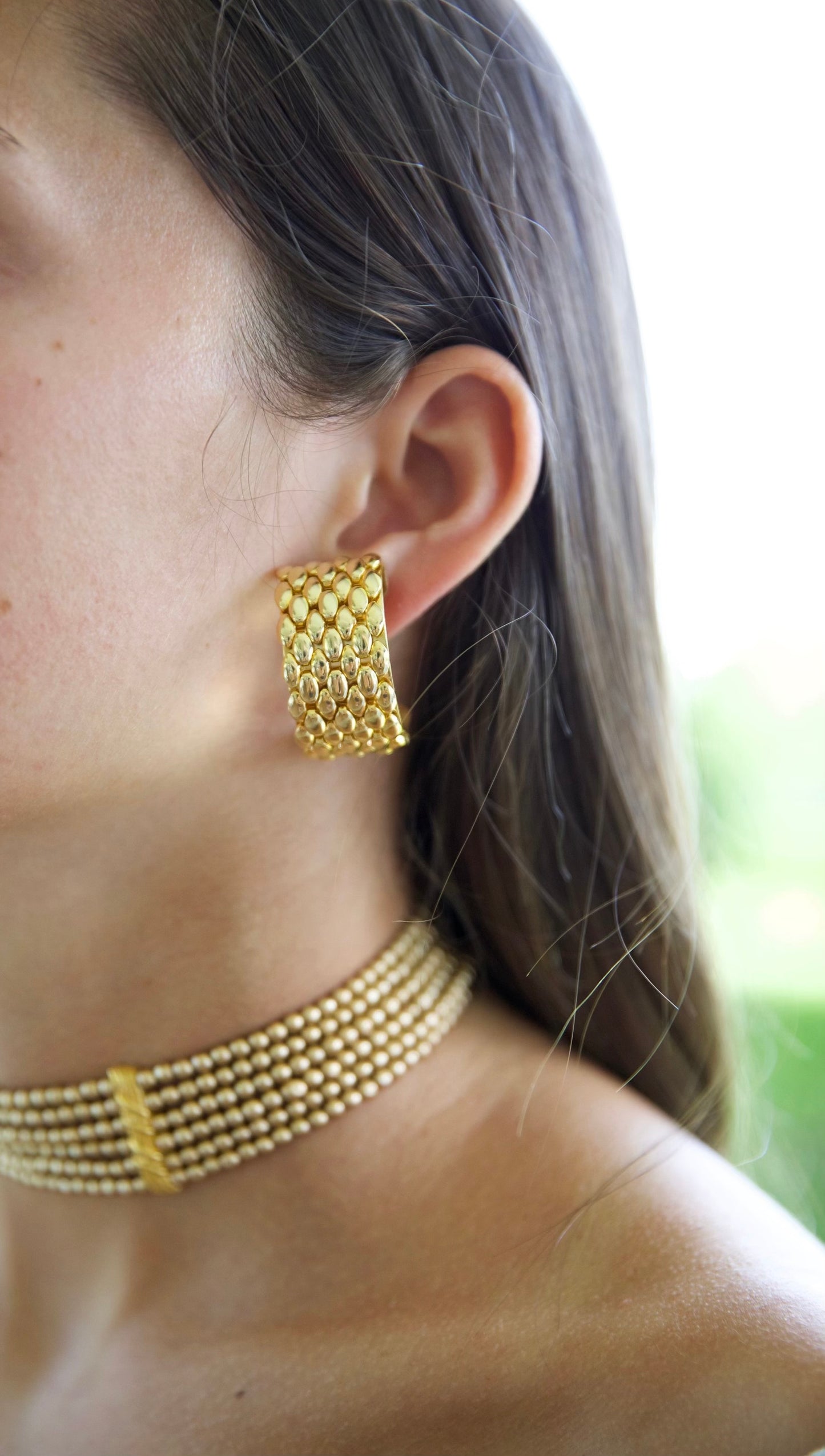 Gold Woven Half Hoop Earrings