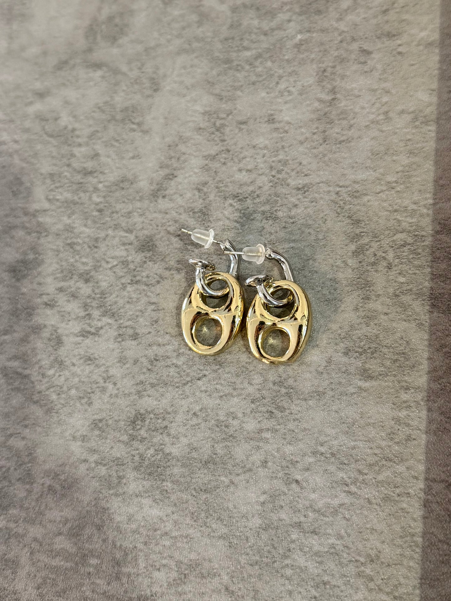 Two Tone Coffee Bean Earrings