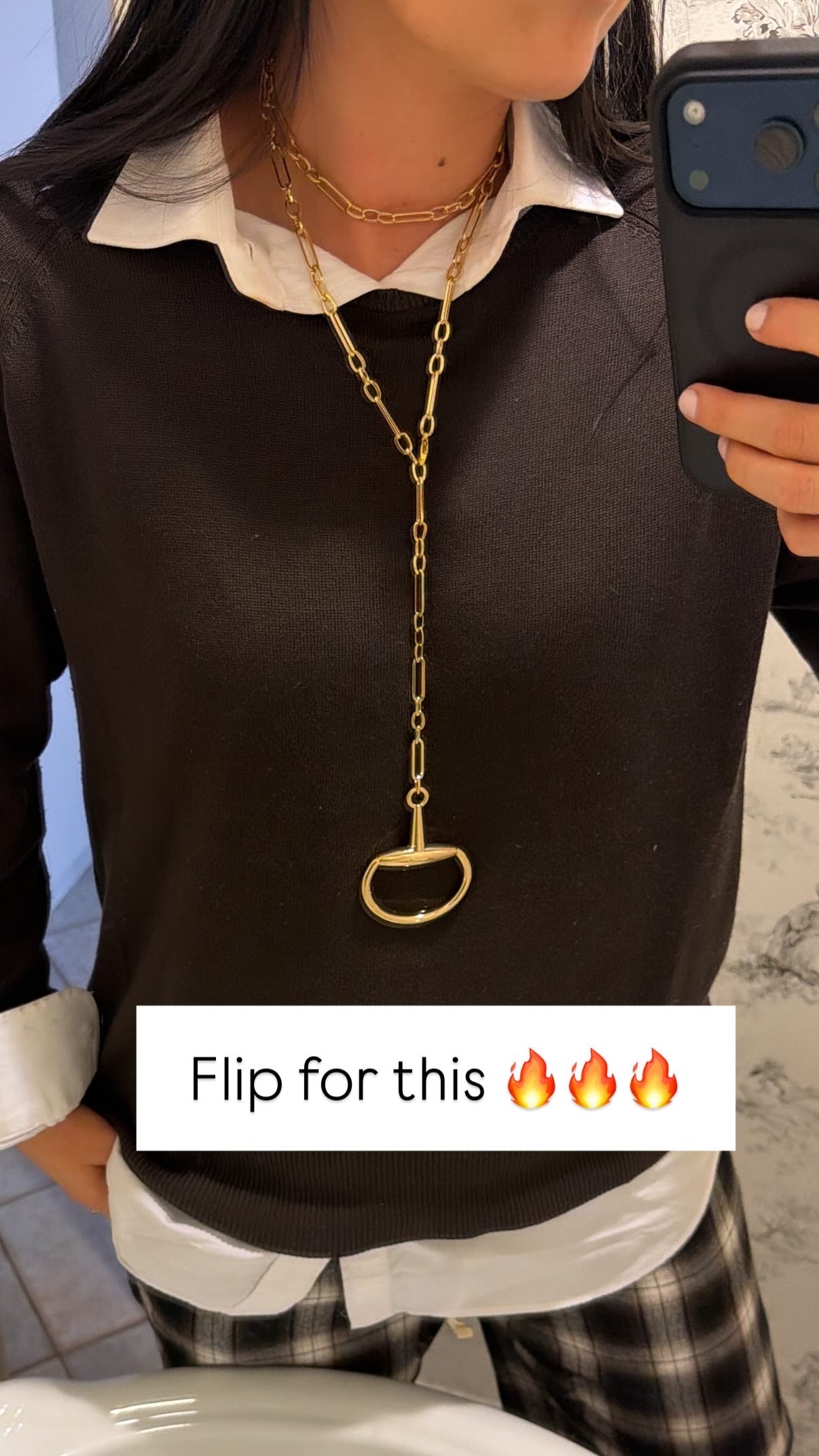 Horsebit Long Necklace