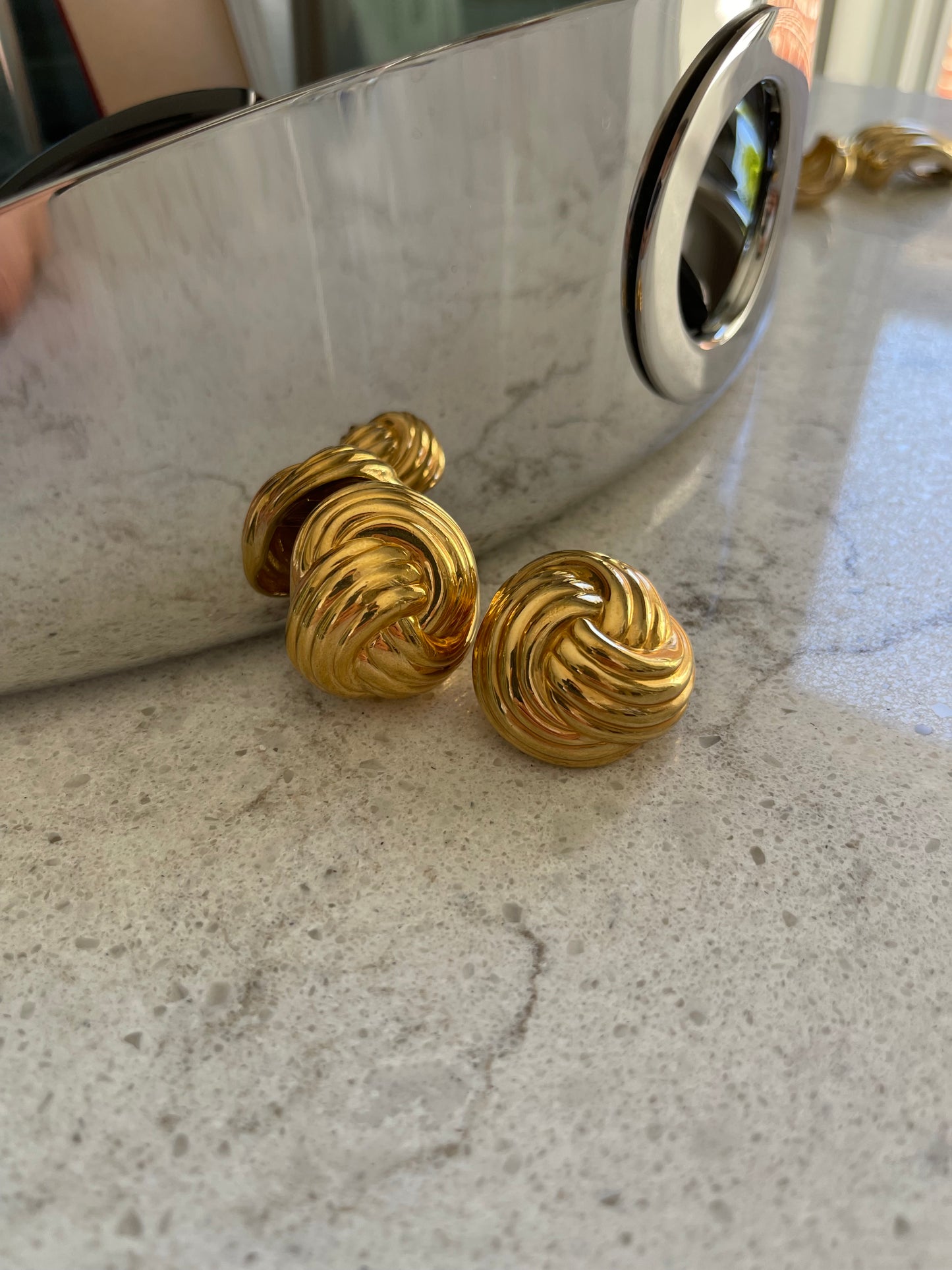 Ciner Oversized Knot Earrings Clip Backs