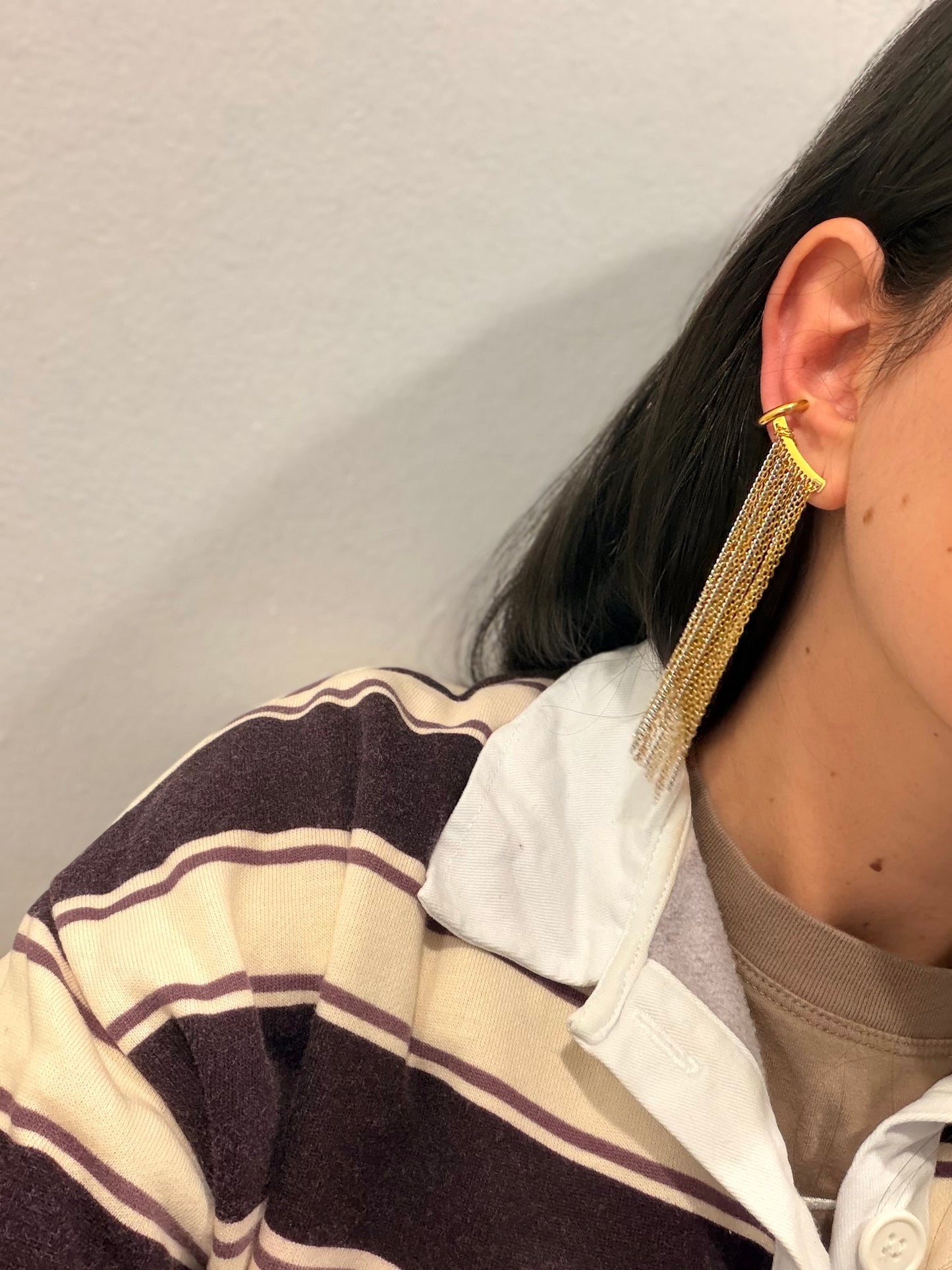 Two Tone Tassel Ear Cuff