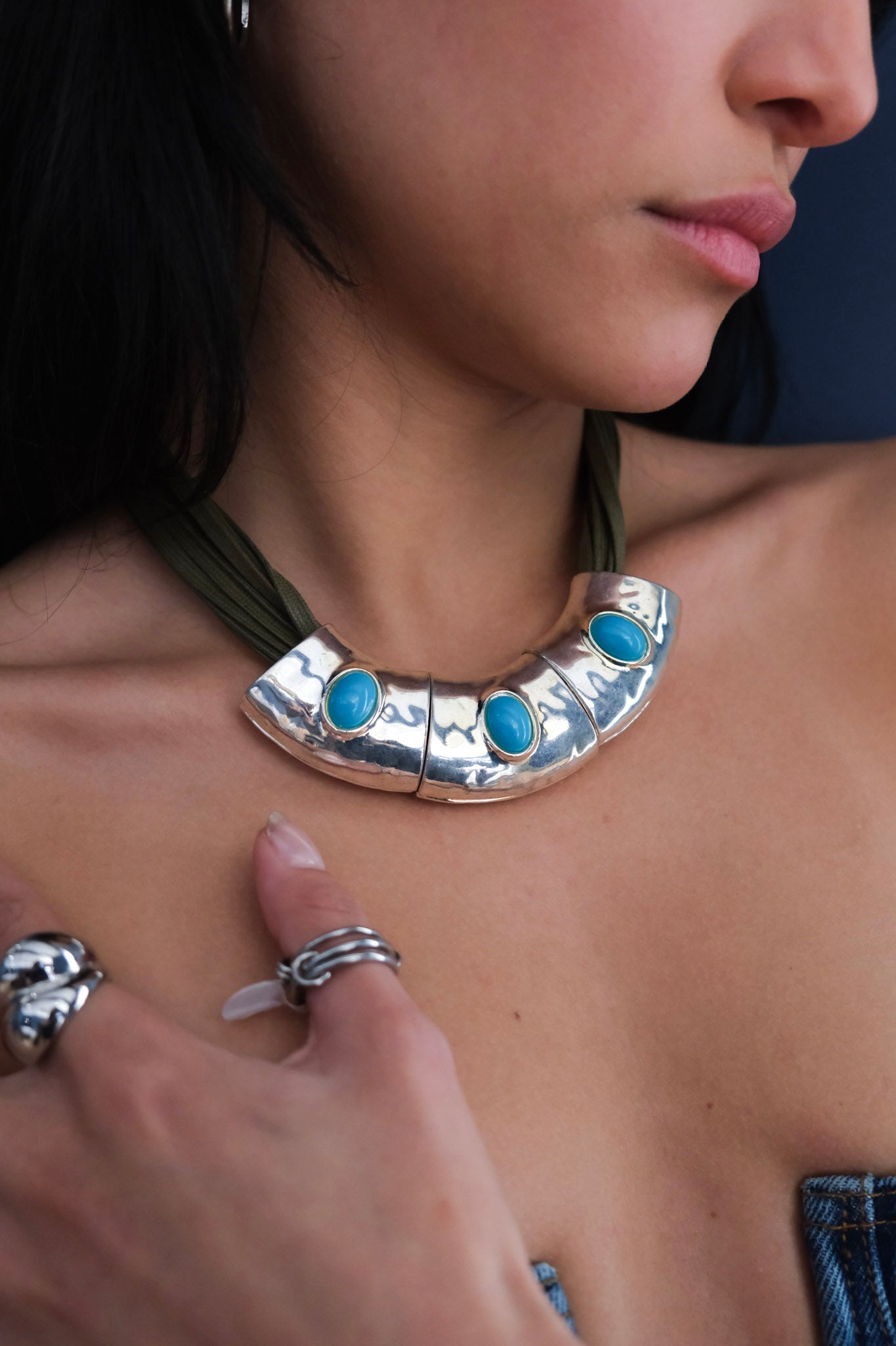 Silver & Turquoise Statement Necklace