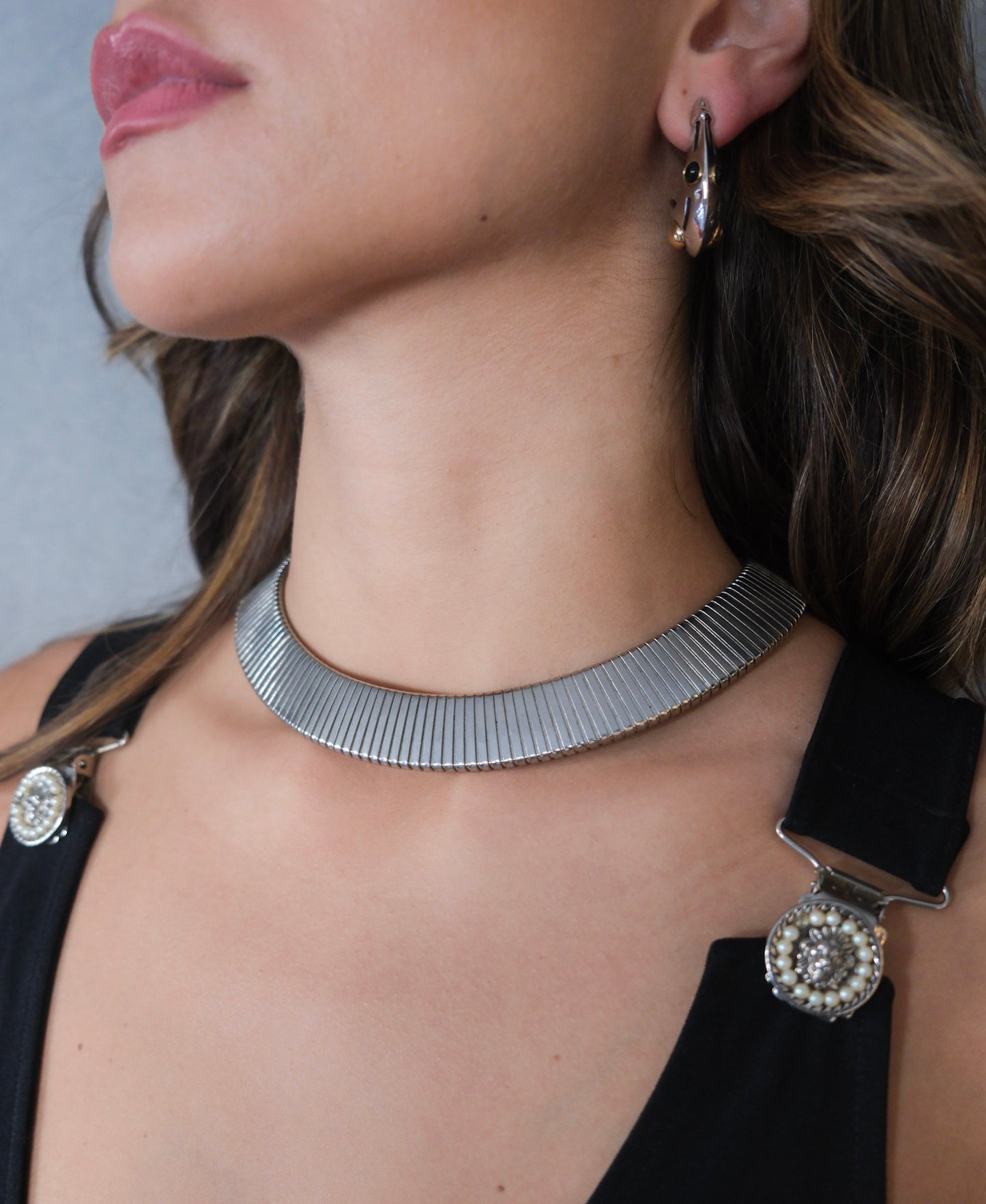 Vintage Silver Omega Collar Necklace