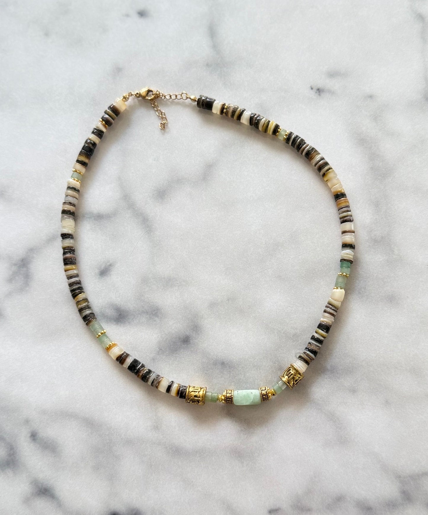 Green Stone Beaded Necklace