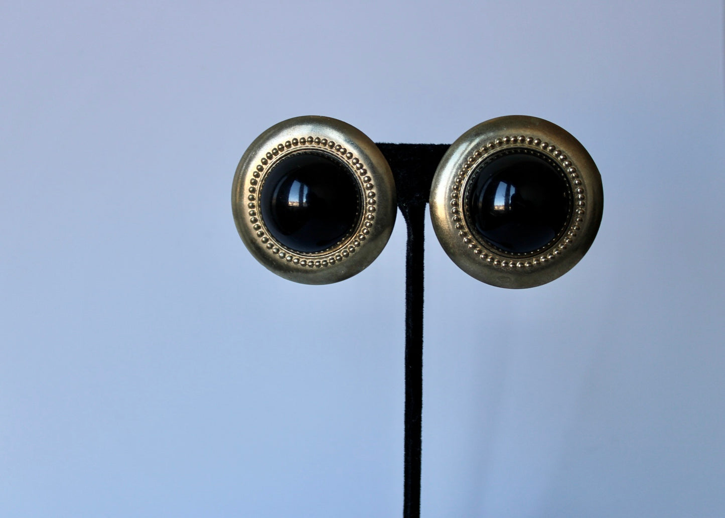 Black and Bronze Circle Earrings