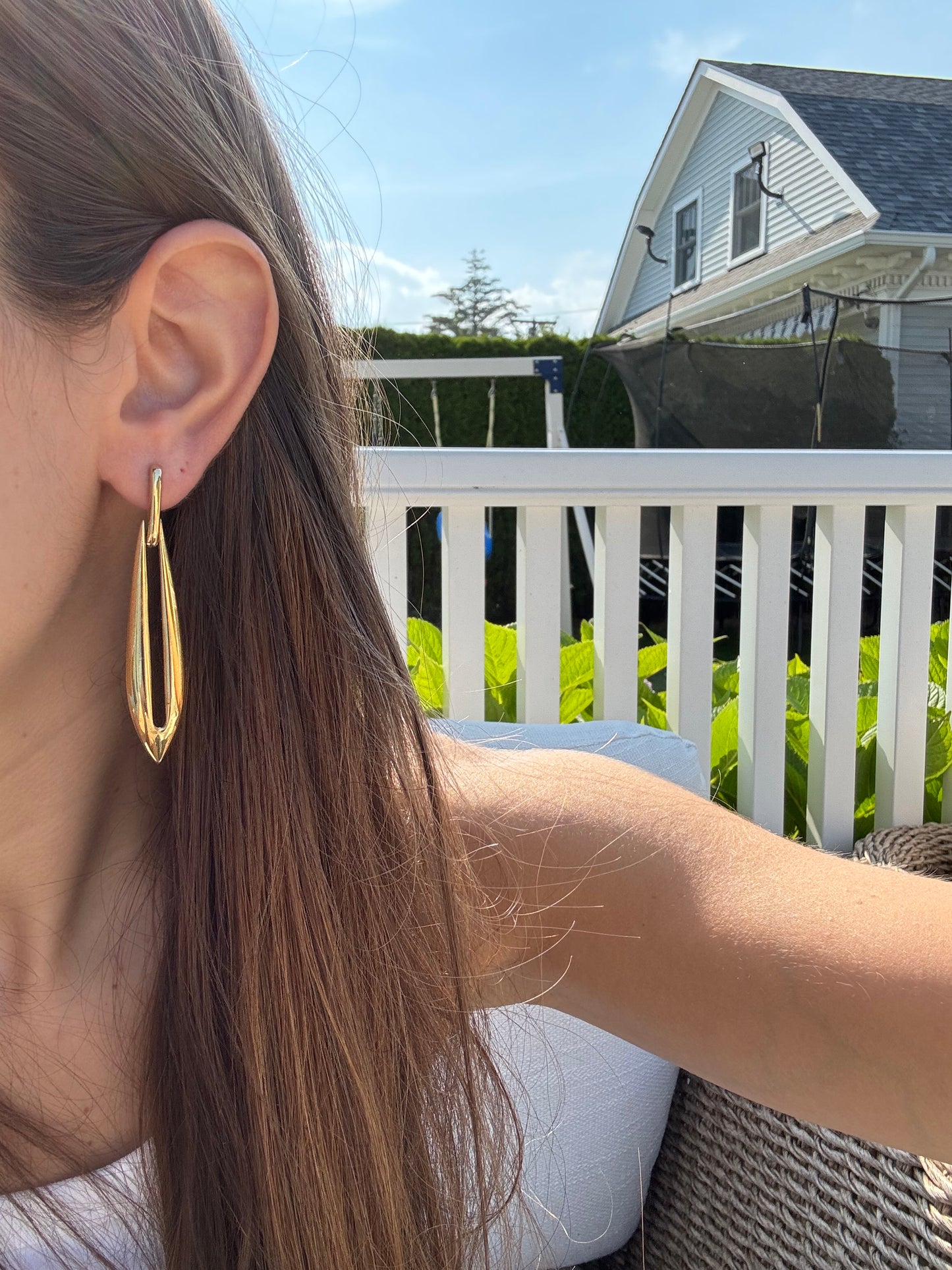 Vintage Gold Dangle Clip Earrings