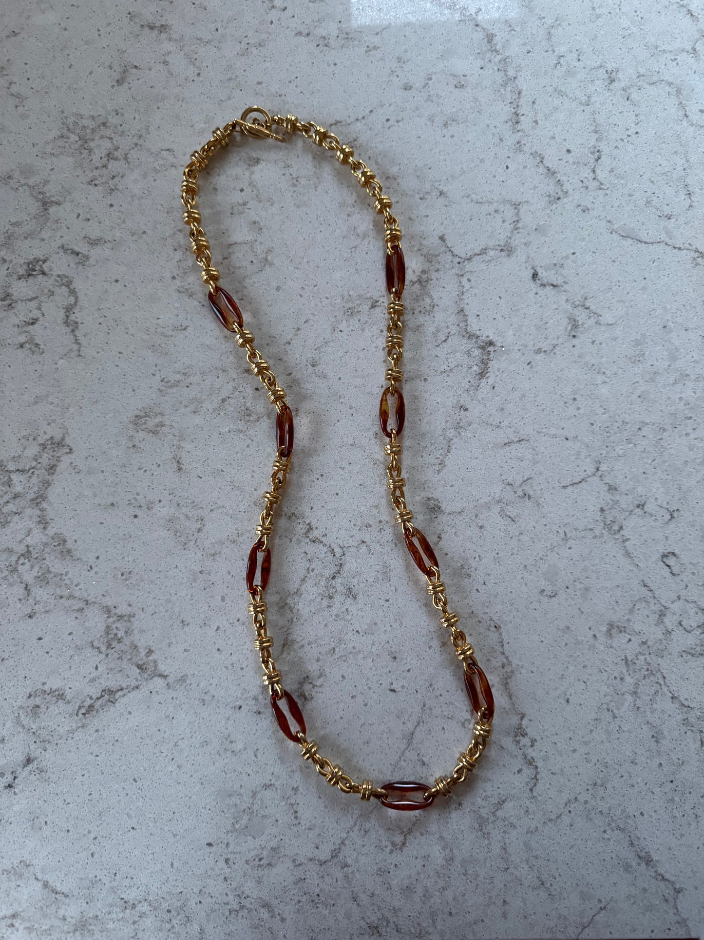 Vintage Kenneth Jay Lane Necklace Gold and Alternating Links