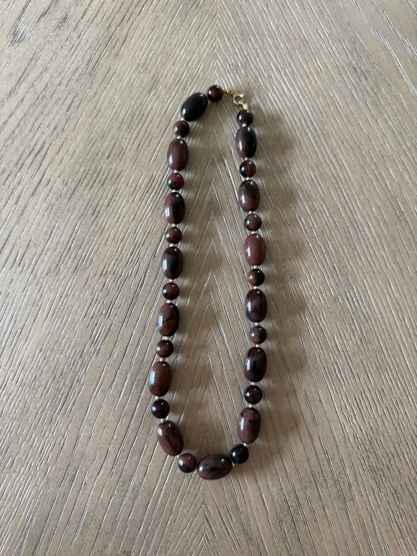 Vintage Brown Bead Necklace