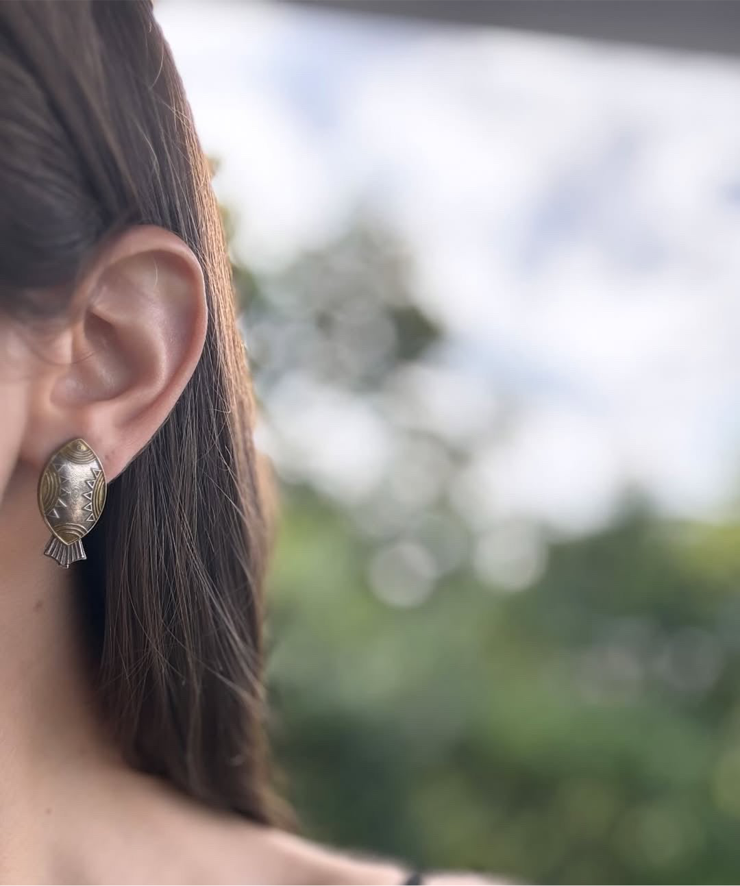 Vintage Gold Tone Fish Clip On Earrings