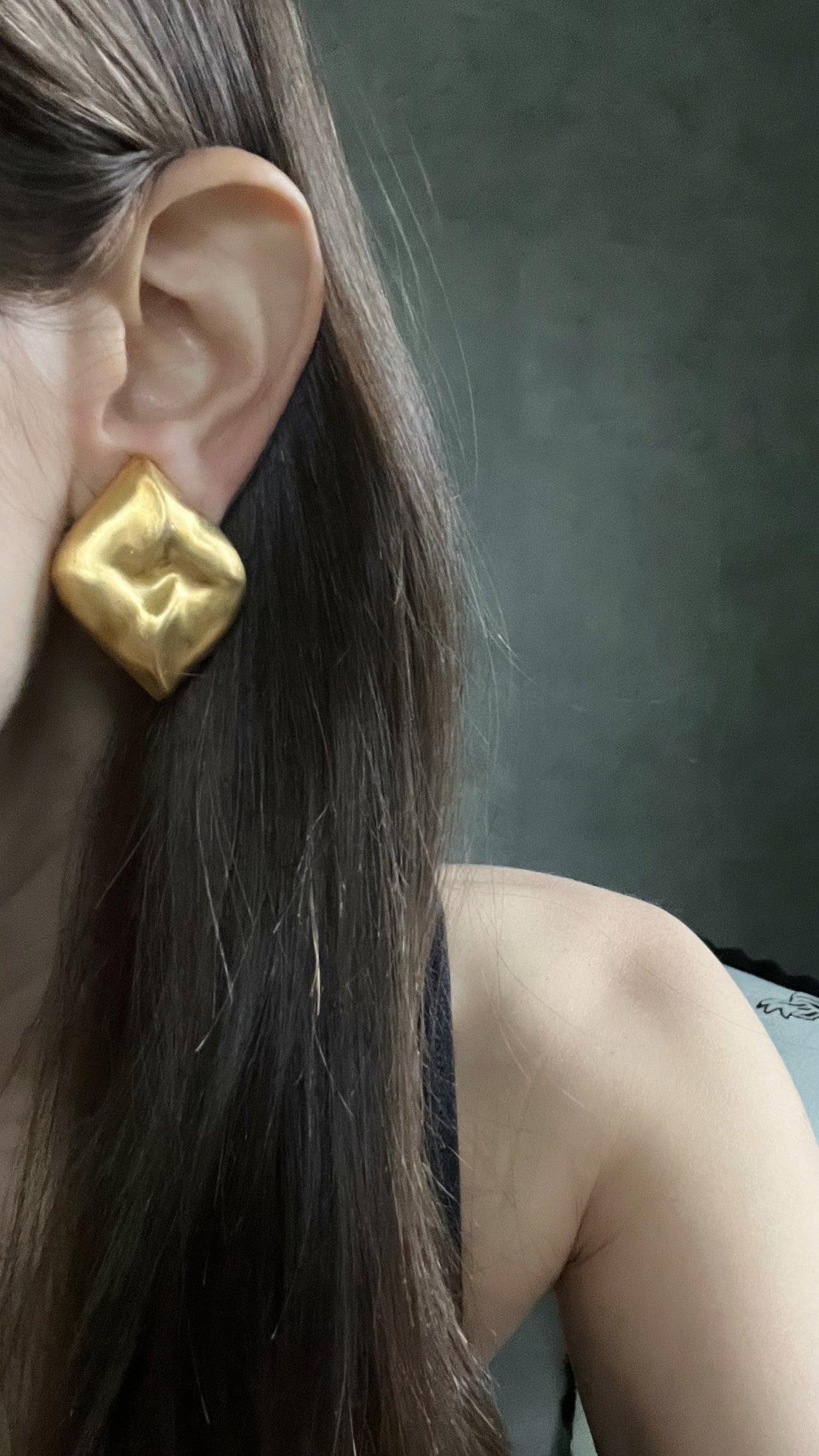 Vintage Matted Gold Clip On Earrings