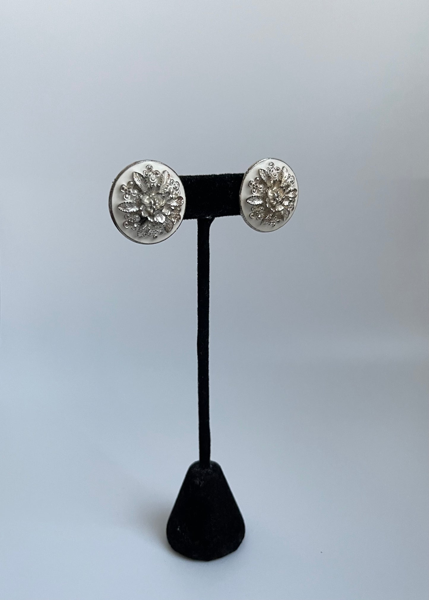 Vintage Flower Clip Back Earrings