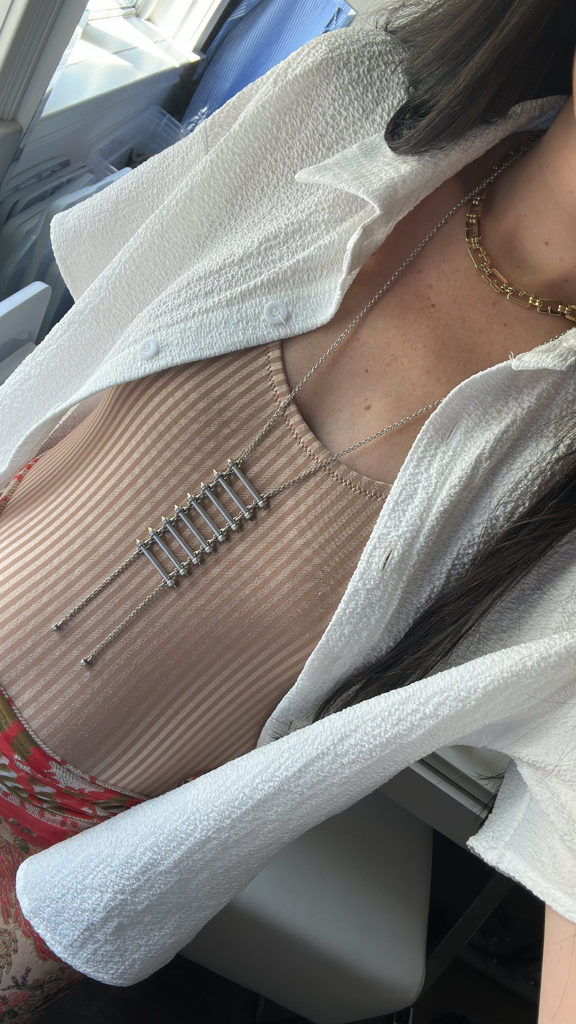 Silver Ladder Pendant Necklace