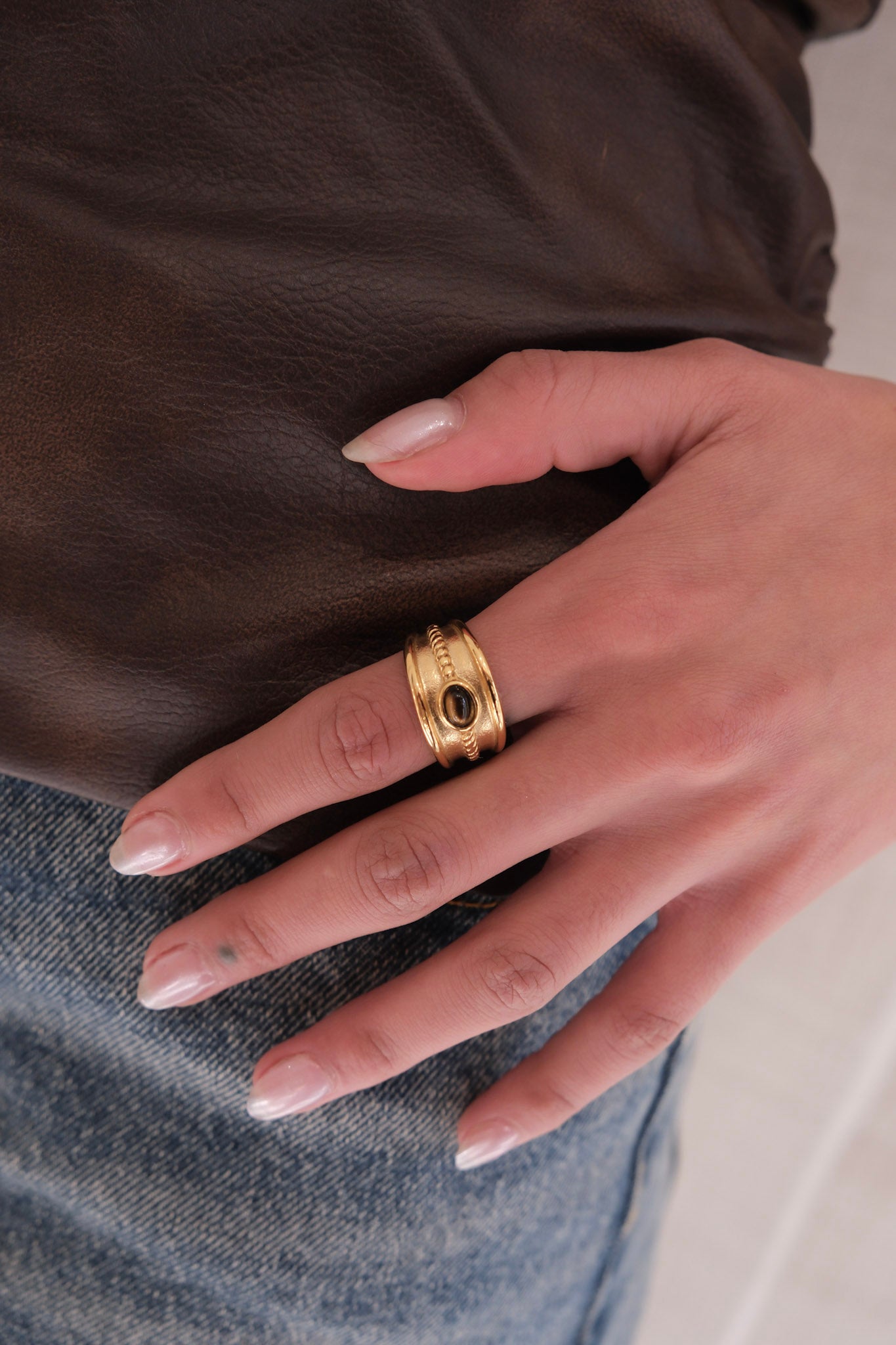 Tigers Eye Gold Ring
