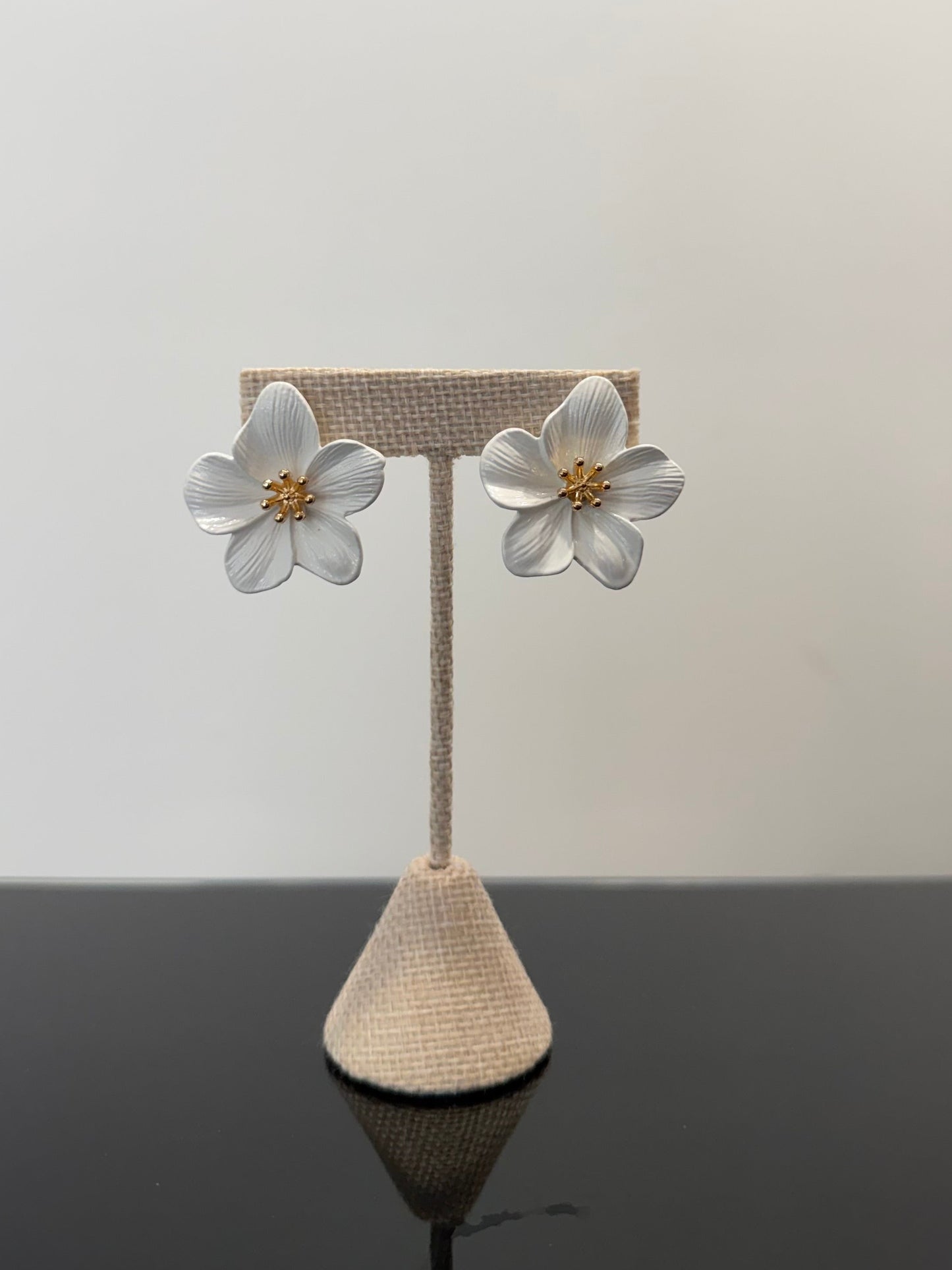White Flower Earrings