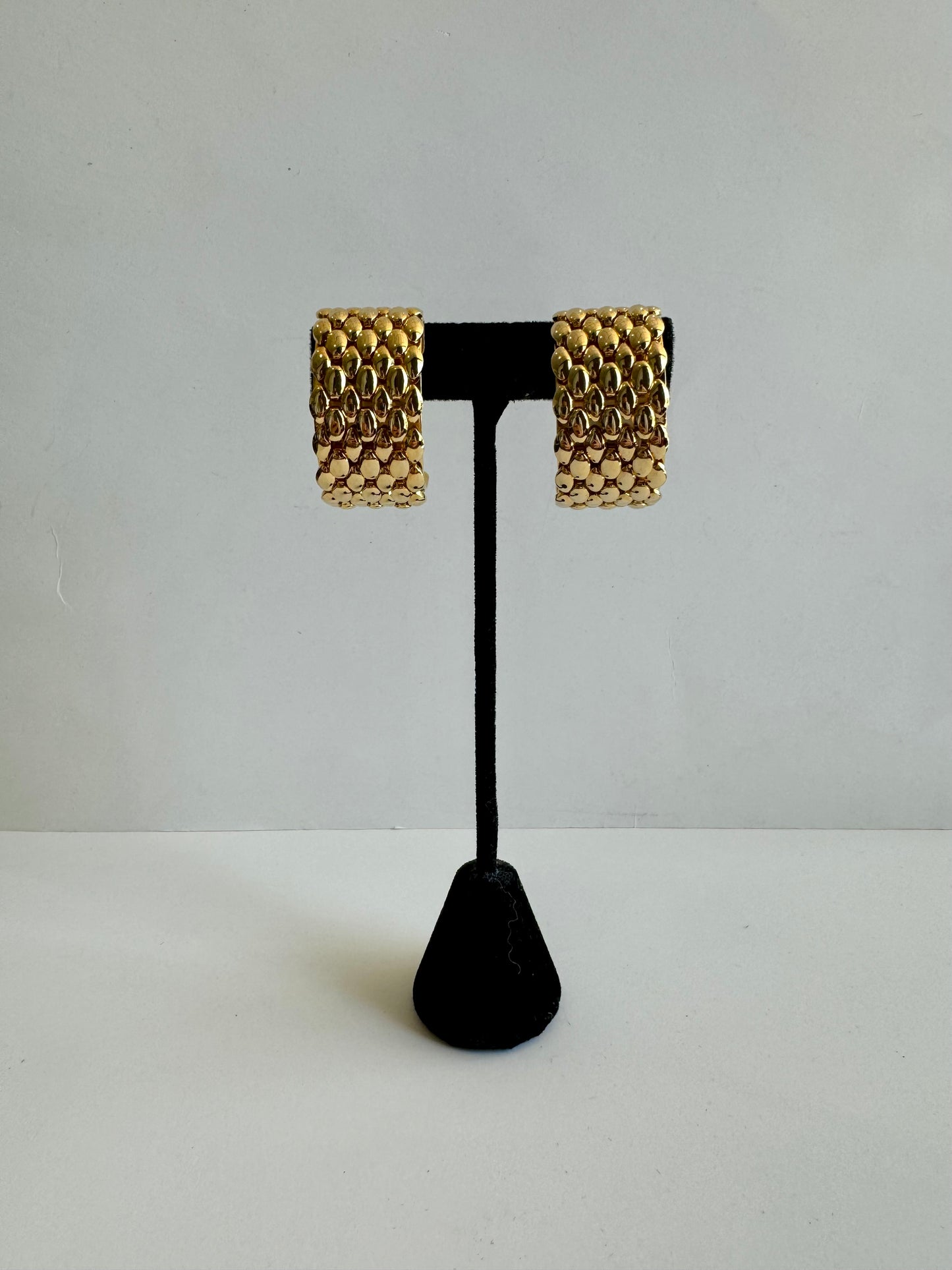 Gold Woven Half Hoop Earrings