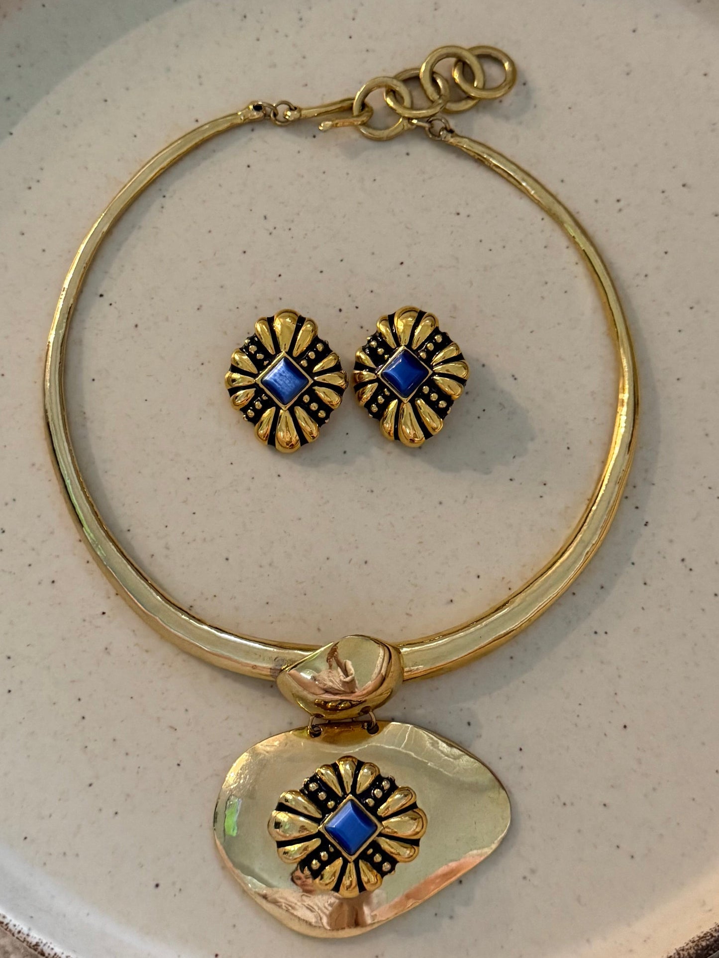 Vintage Blue And Gold Set