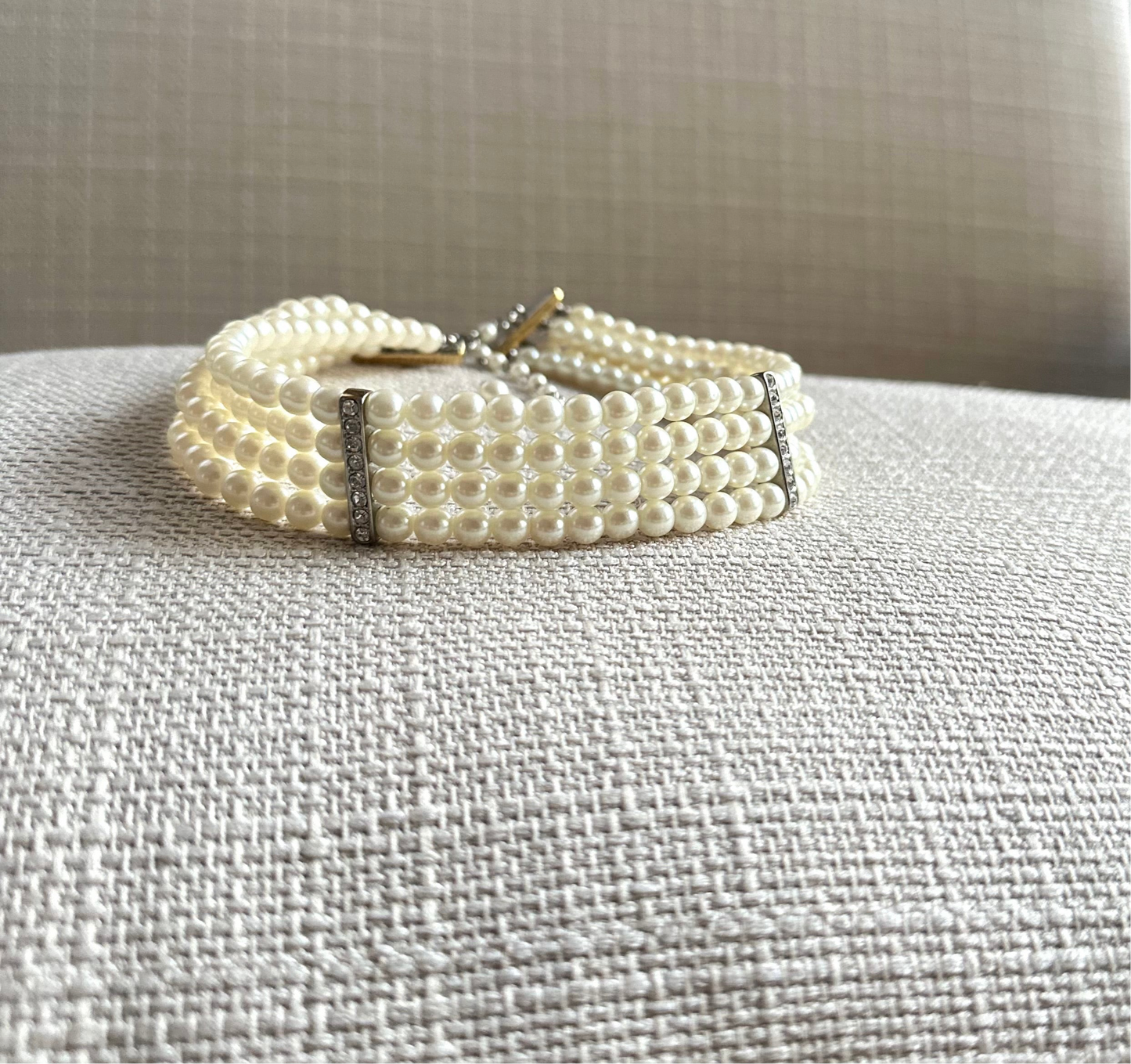 Four Strand Pearl and Crystal Choker