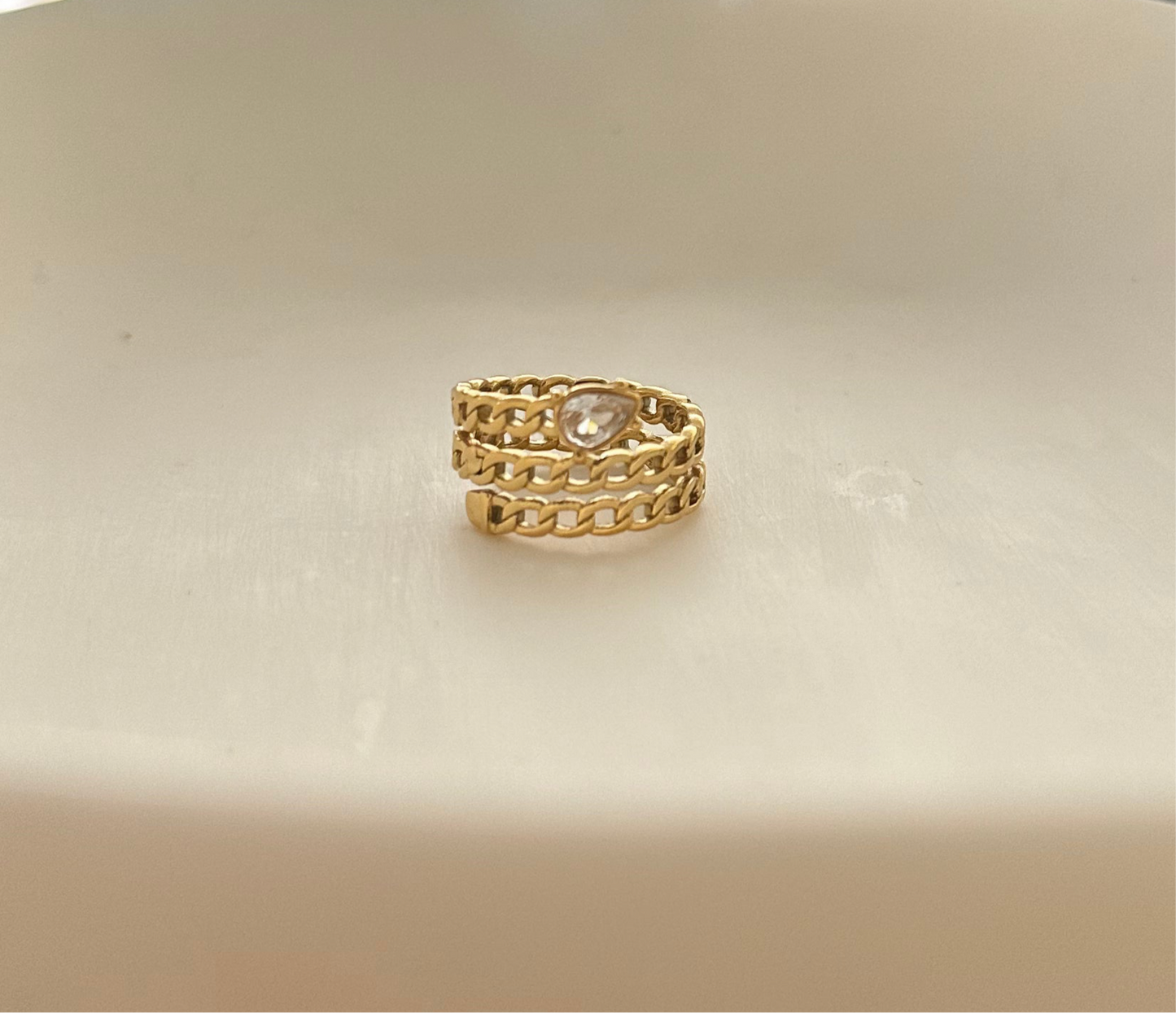 Wrap Around Gold Cz Stone Ring