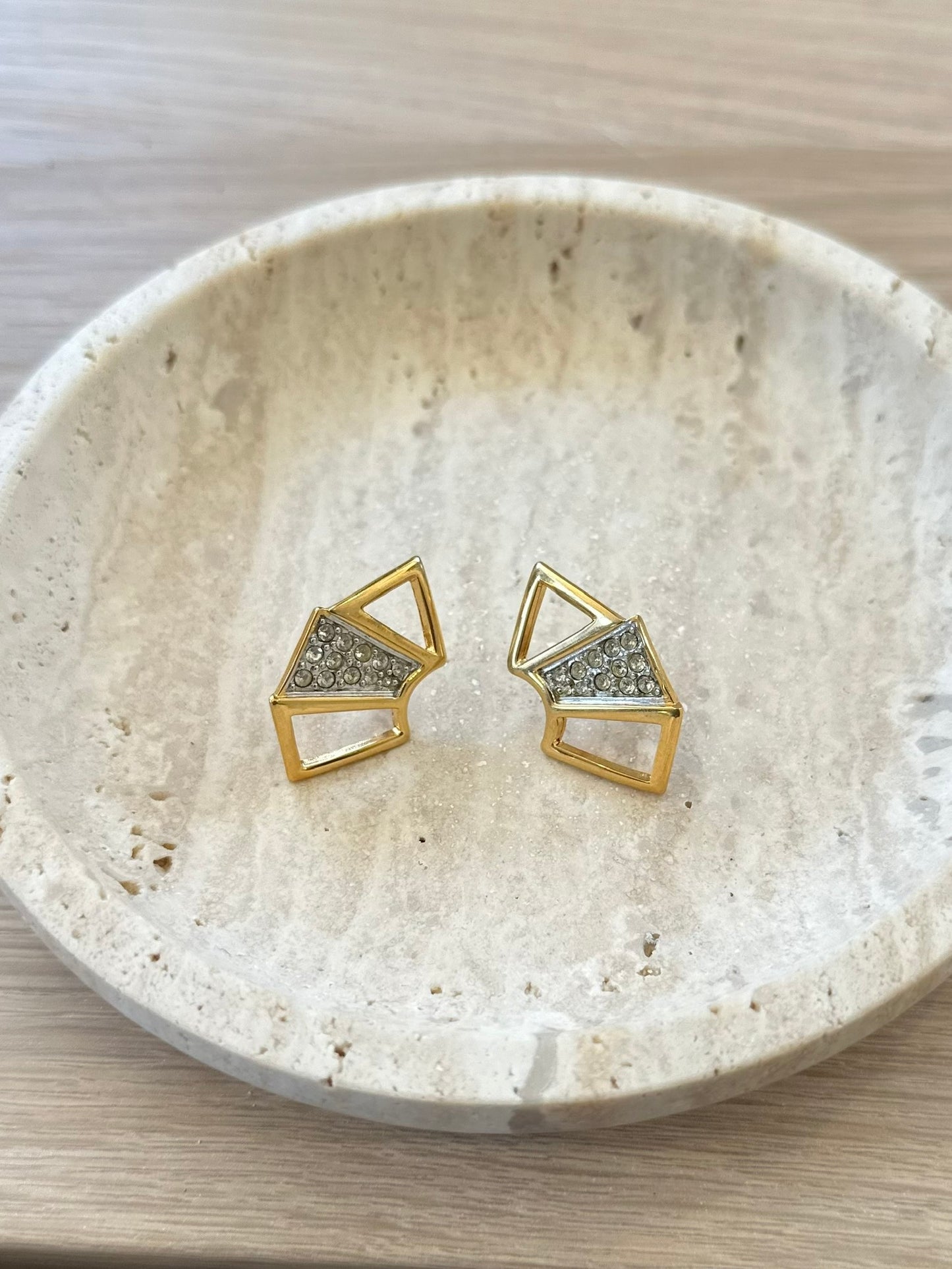 Crystal And Gold Earring