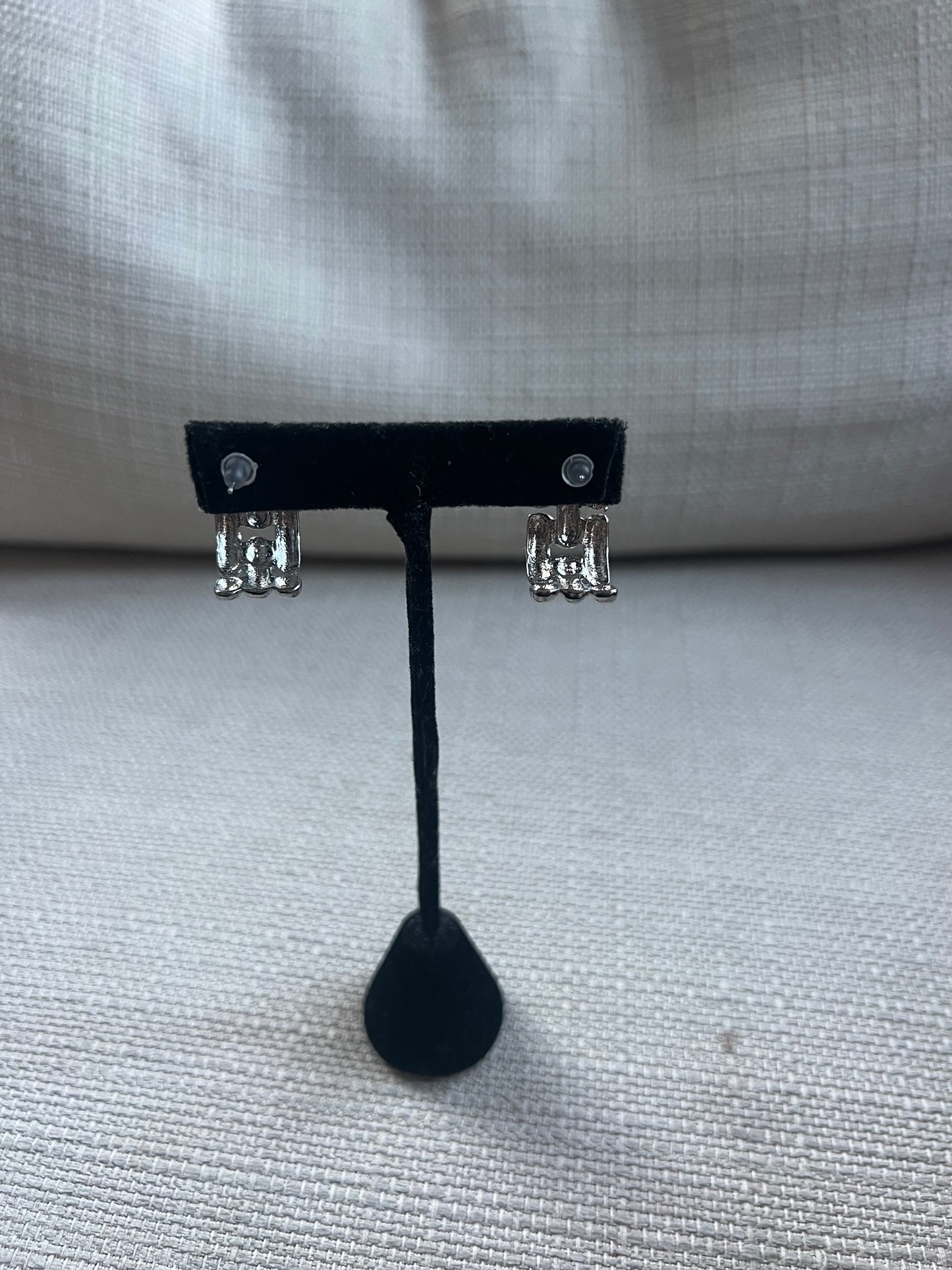 Givenchy Silver Link Half Hoop Earring