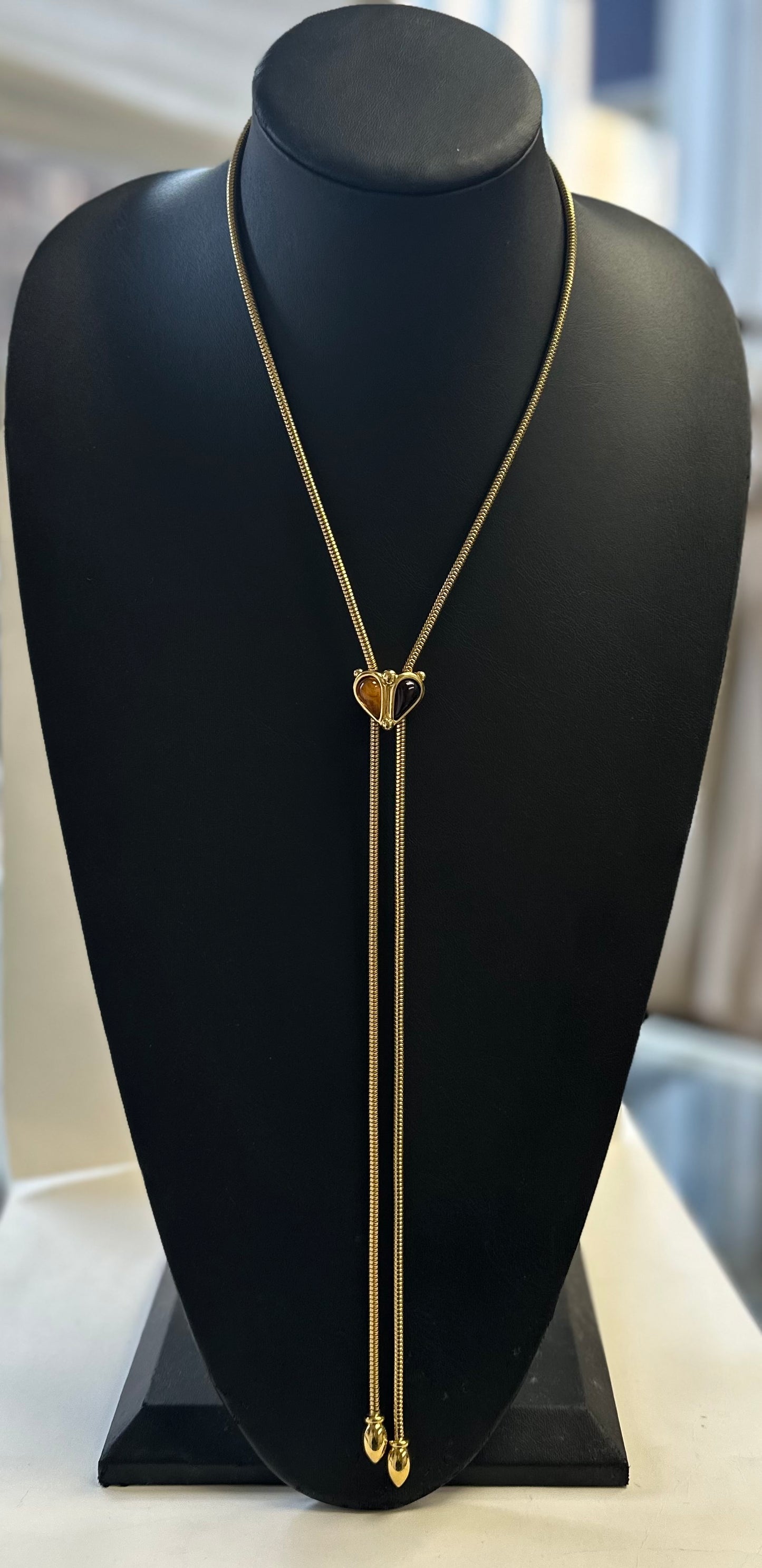 Vintage Amber Lariat Necklace