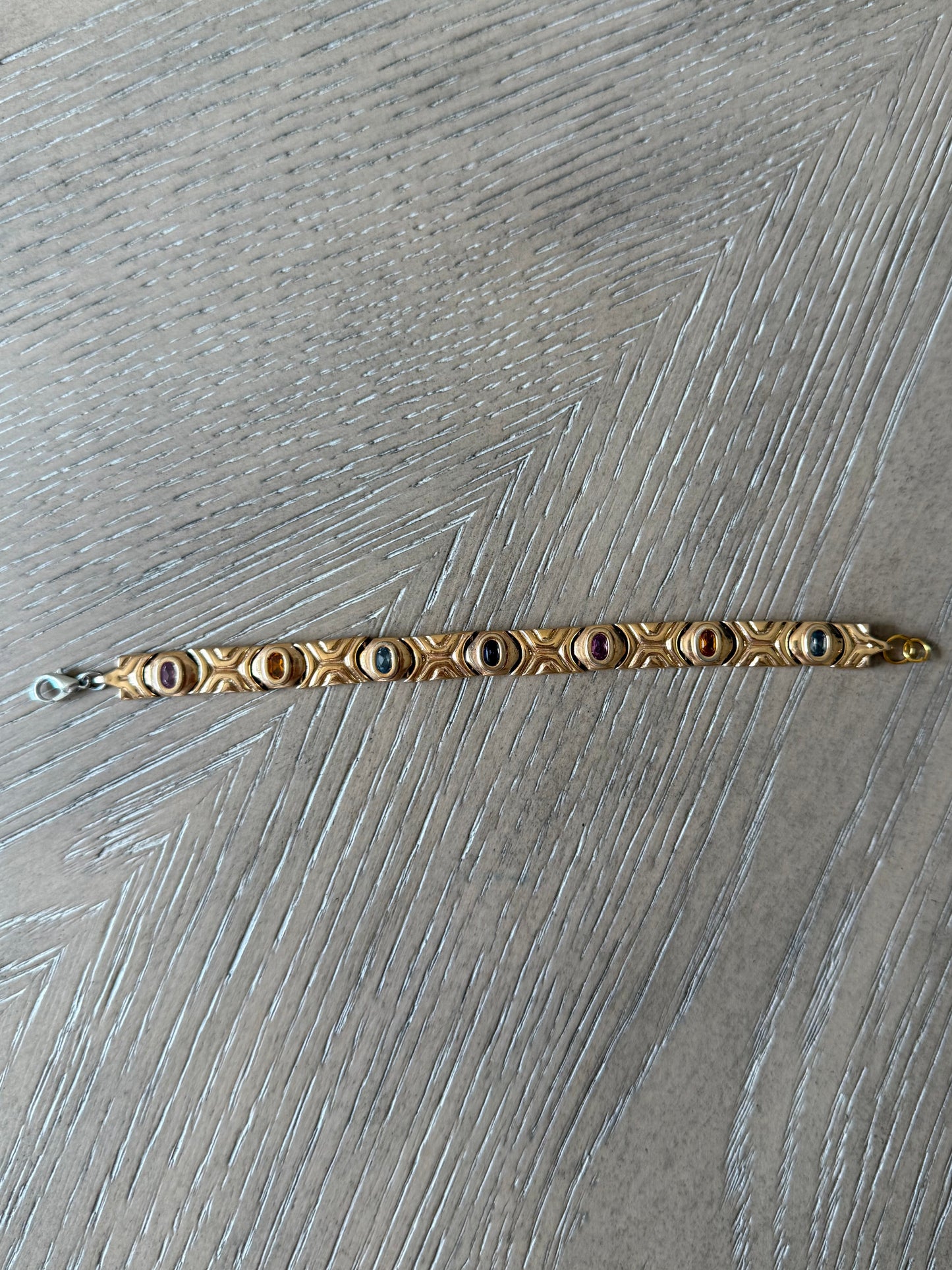 Vintage Gold Multi Color Stone Bracelet