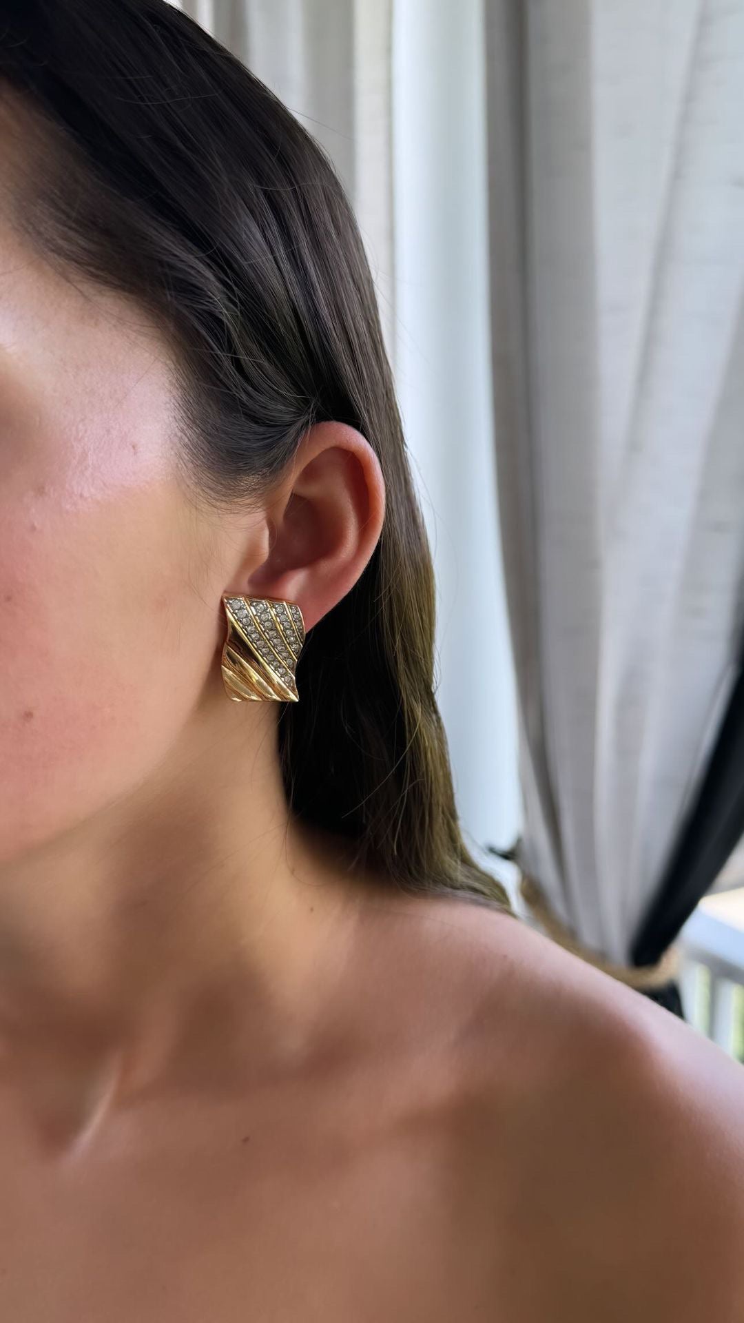 Vintage Swarovski Gold Clip On