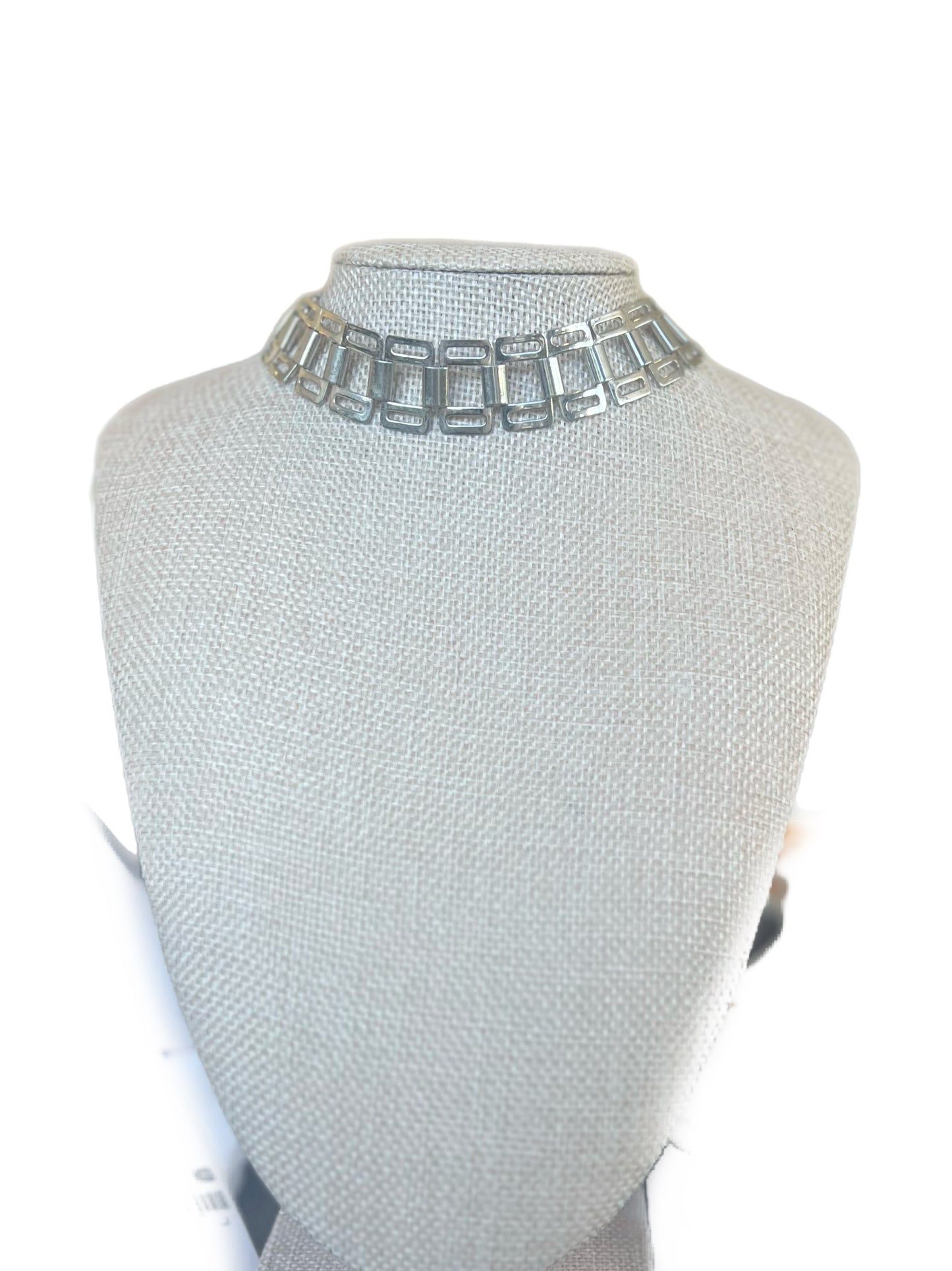 Silver Link Choker Necklace