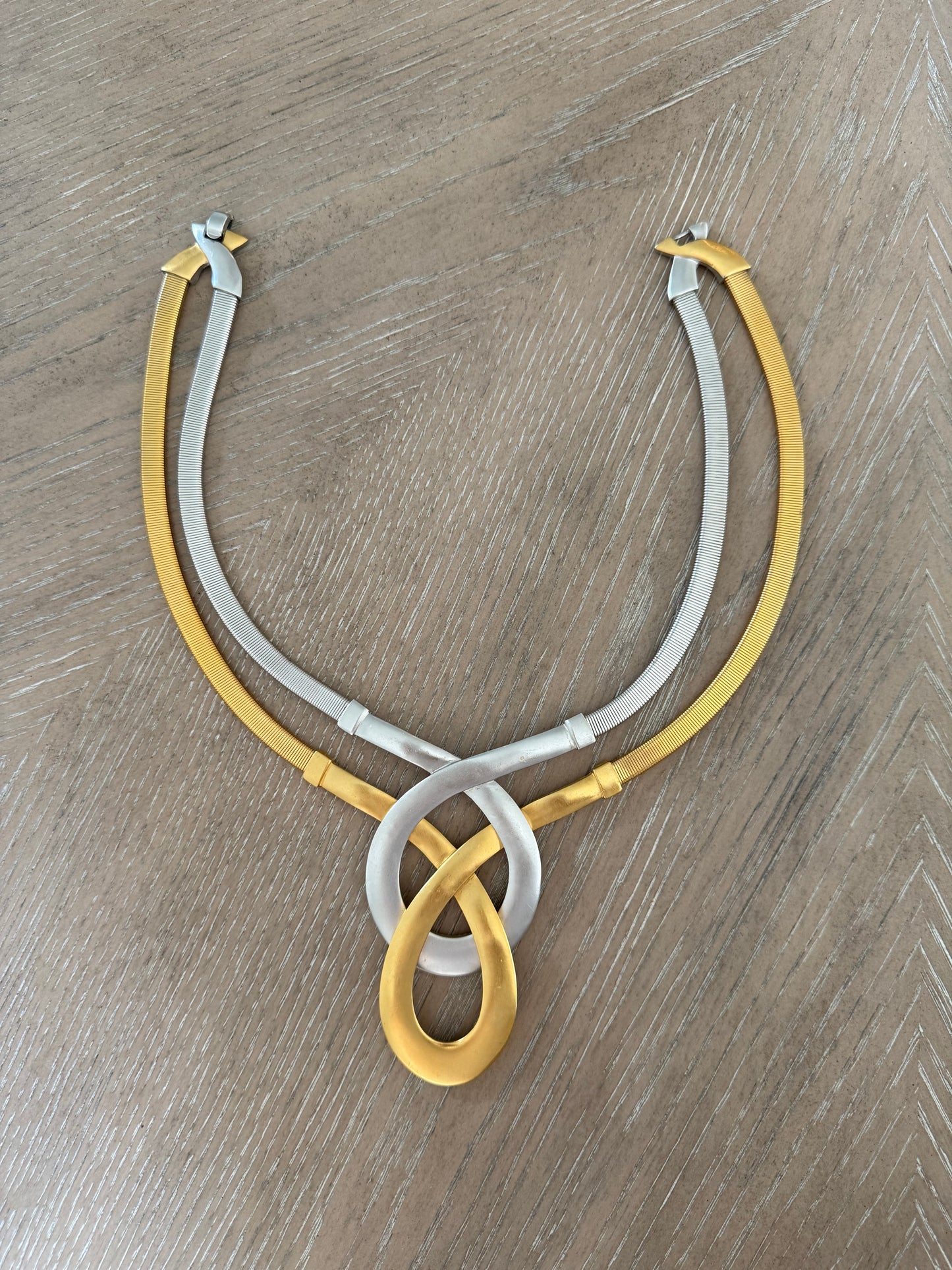 Vintage Trifari Two Tone Statement Necklace