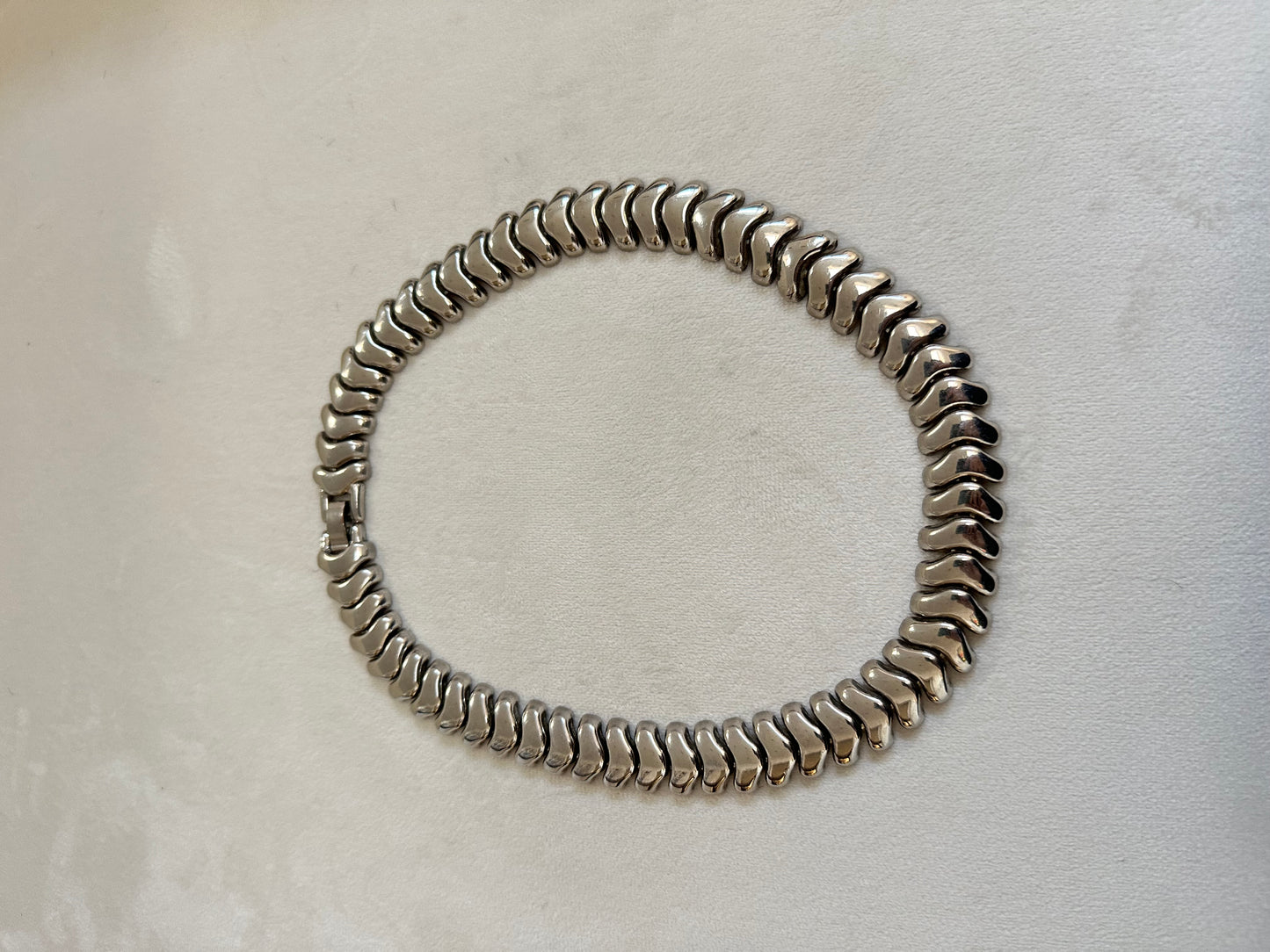 Vintage Silver Link Collar Necklace